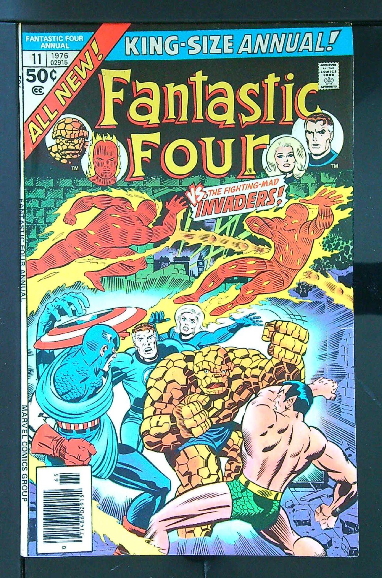 ACTUAL SCAN OF COMIC!<br> Cover of Fantastic Four Annual #11. One of 250,000 Vintage American Comics on sale from Krypton!