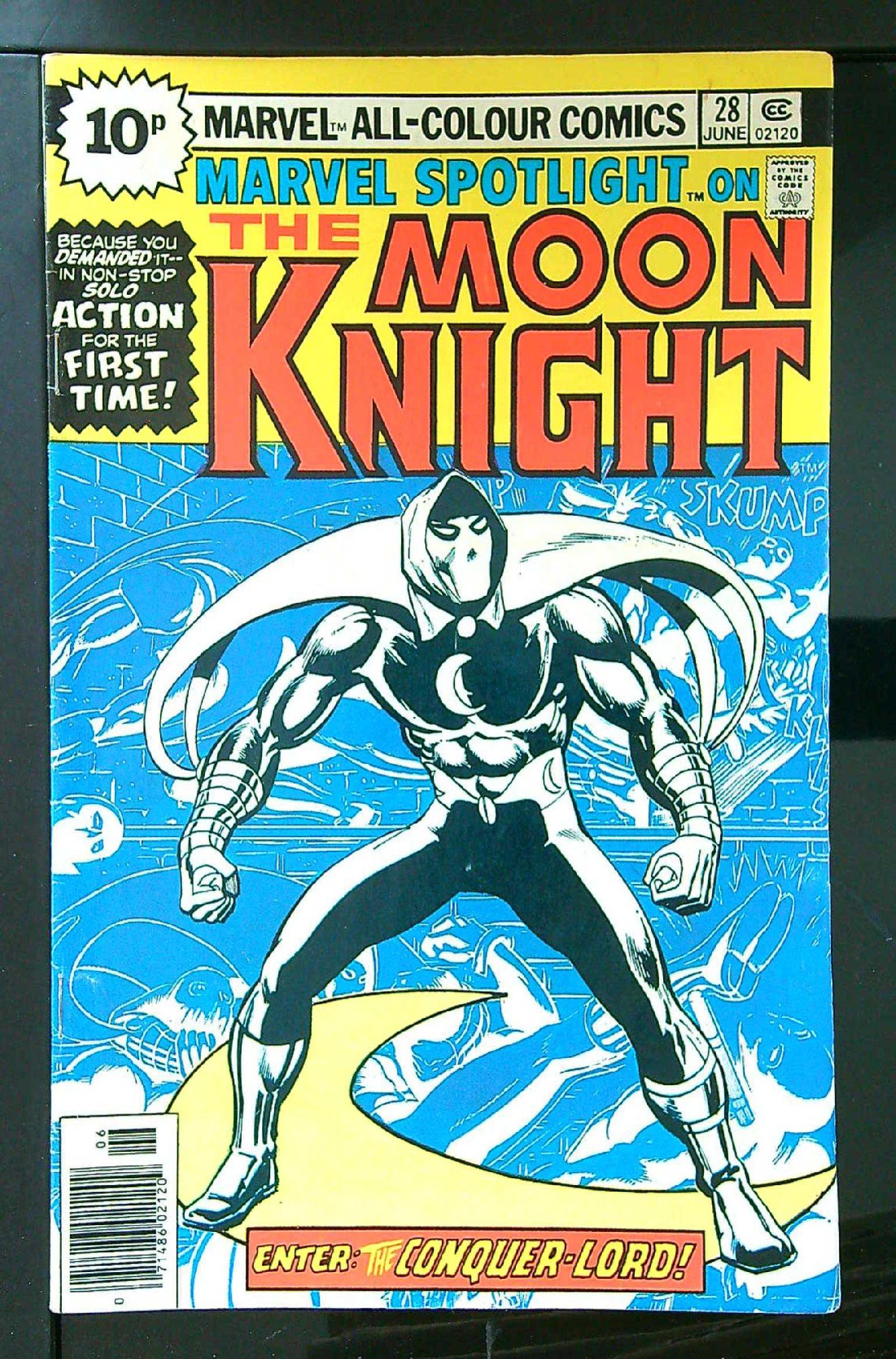 1st Solo Moon Knight<br>ACTUAL SCAN OF COMIC!<br> Cover of Marvel Spotlight (Vol 1) #28. One of 250,000 Vintage American Comics on sale from Krypton!