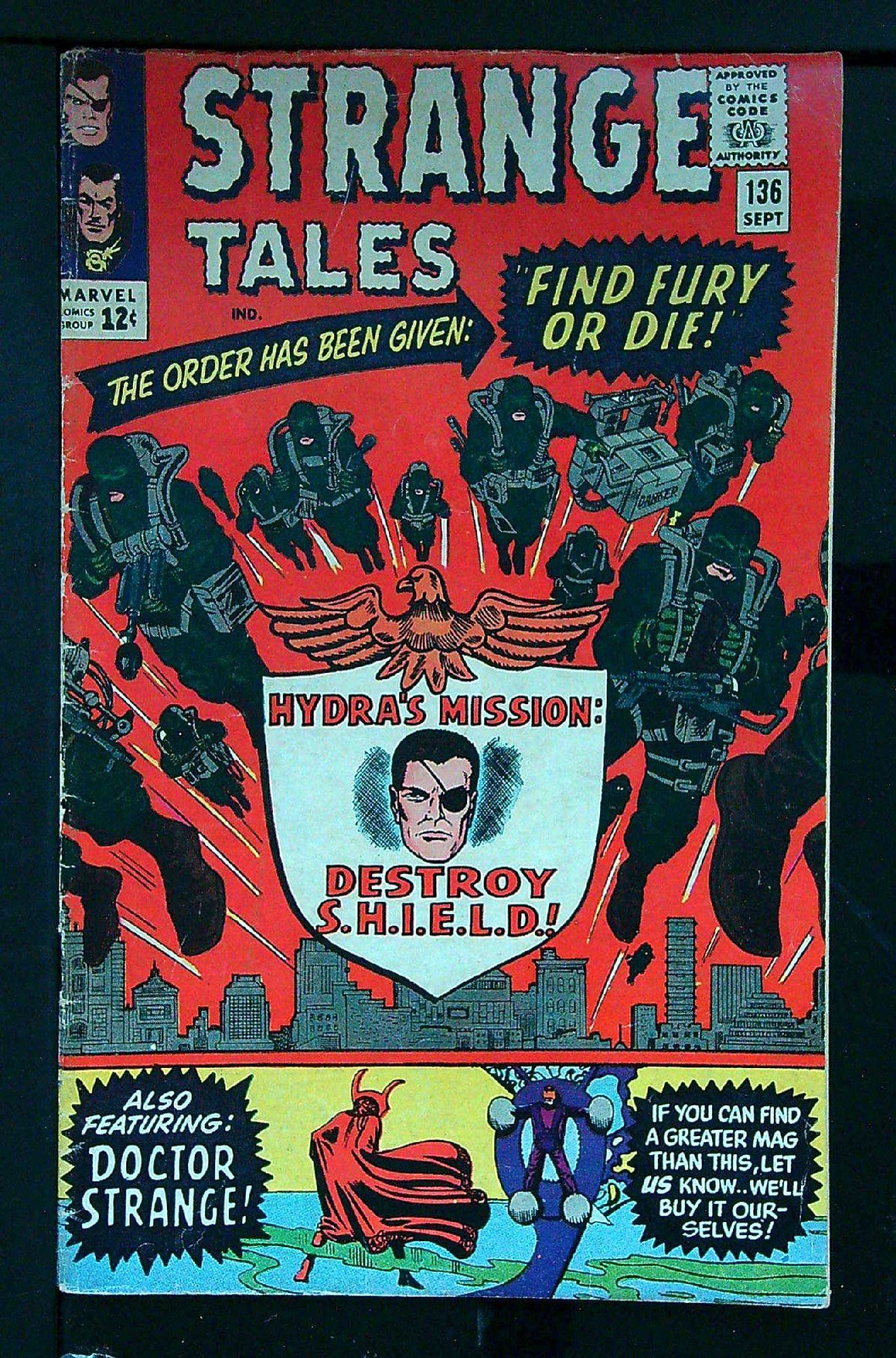 ACTUAL SCAN OF COMIC!<br> Cover of Strange Tales (Vol 1) #136. One of 250,000 Vintage American Comics on sale from Krypton!