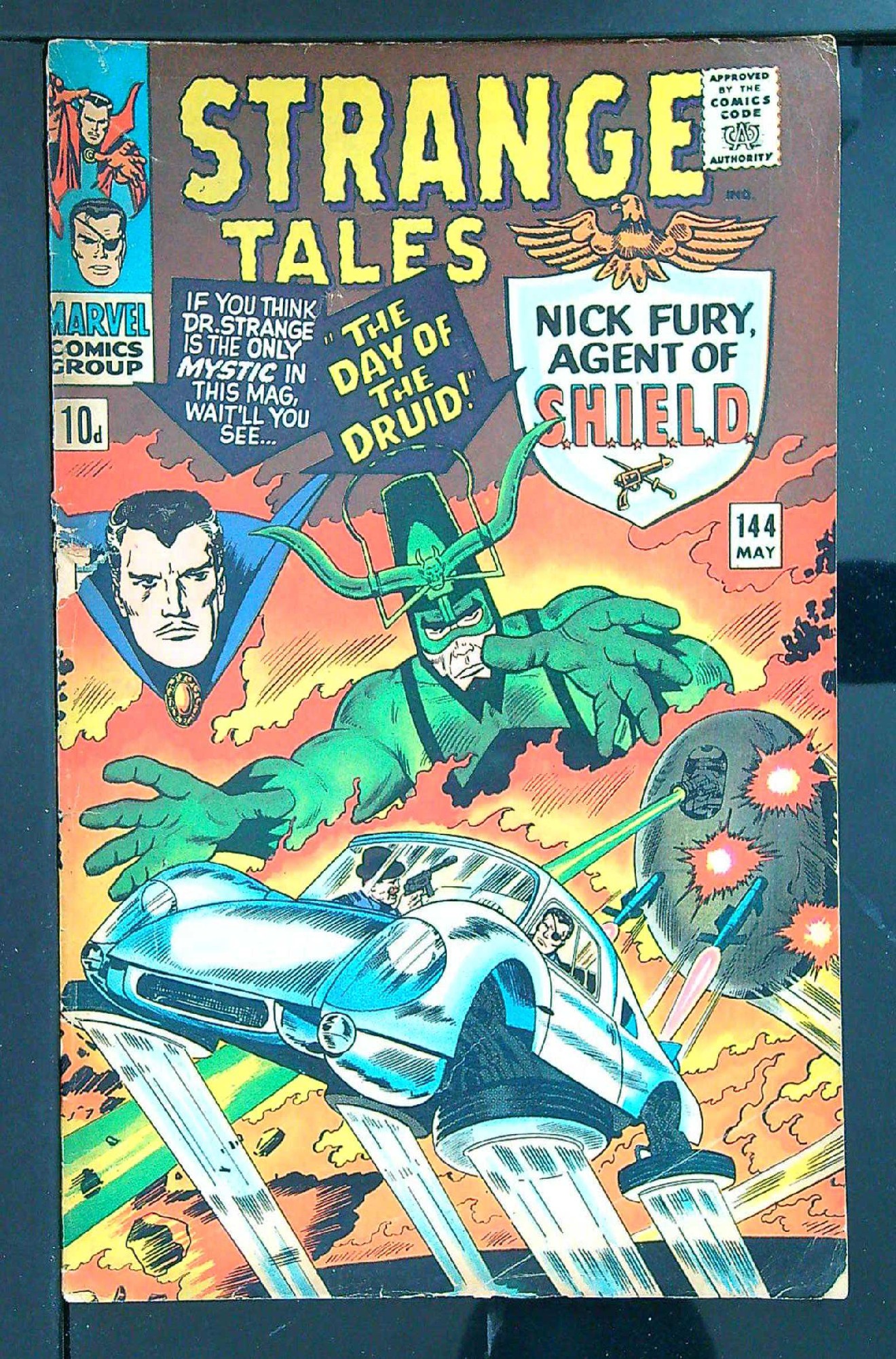 ACTUAL SCAN OF COMIC!<br>Worn Spine - See Scan Cover of Strange Tales (Vol 1) #144. One of 250,000 Vintage American Comics on sale from Krypton!