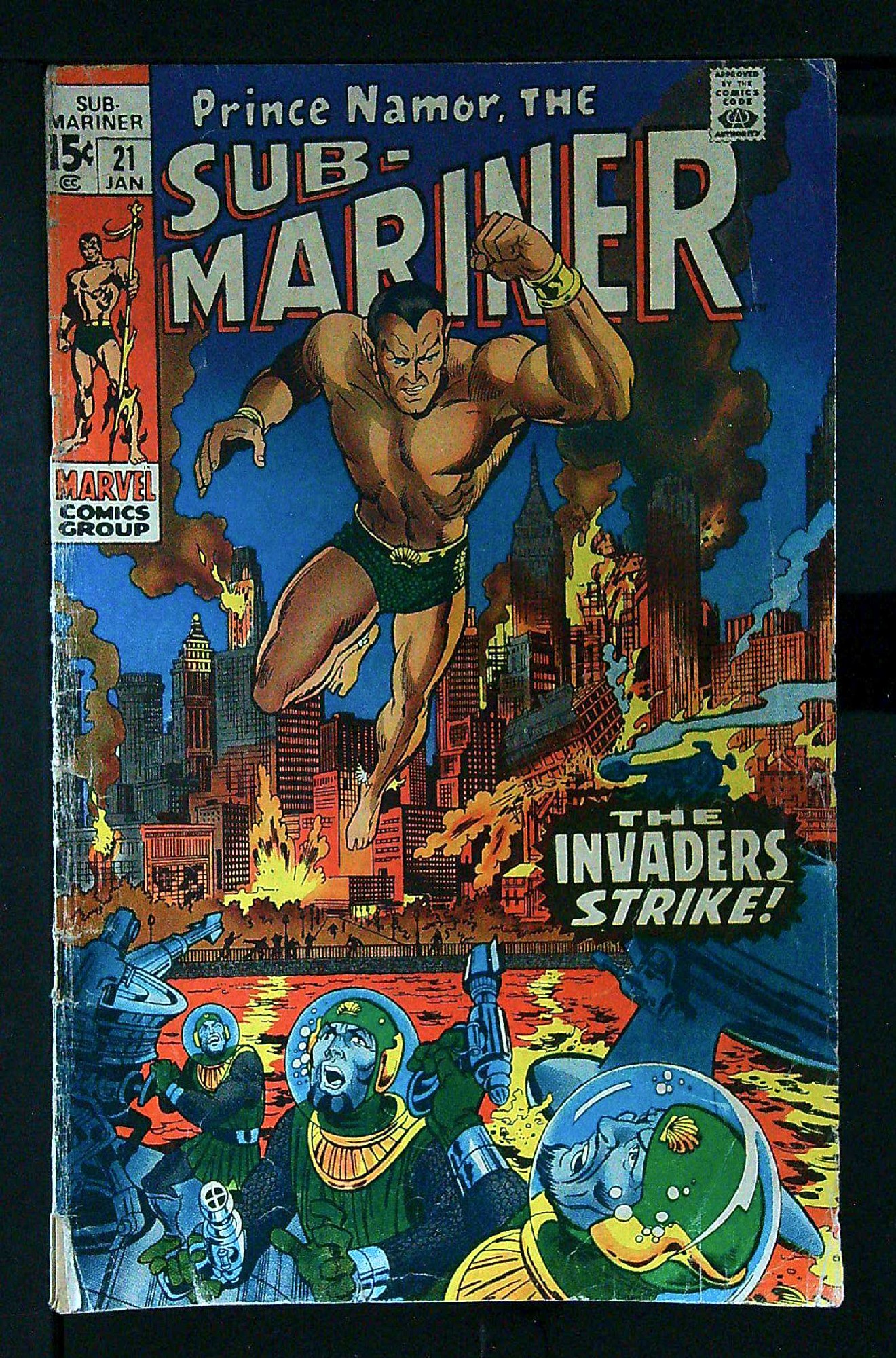 ACTUAL SCAN OF COMIC!<br> Cover of Sub-Mariner (Vol 1) #21. One of 250,000 Vintage American Comics on sale from Krypton!