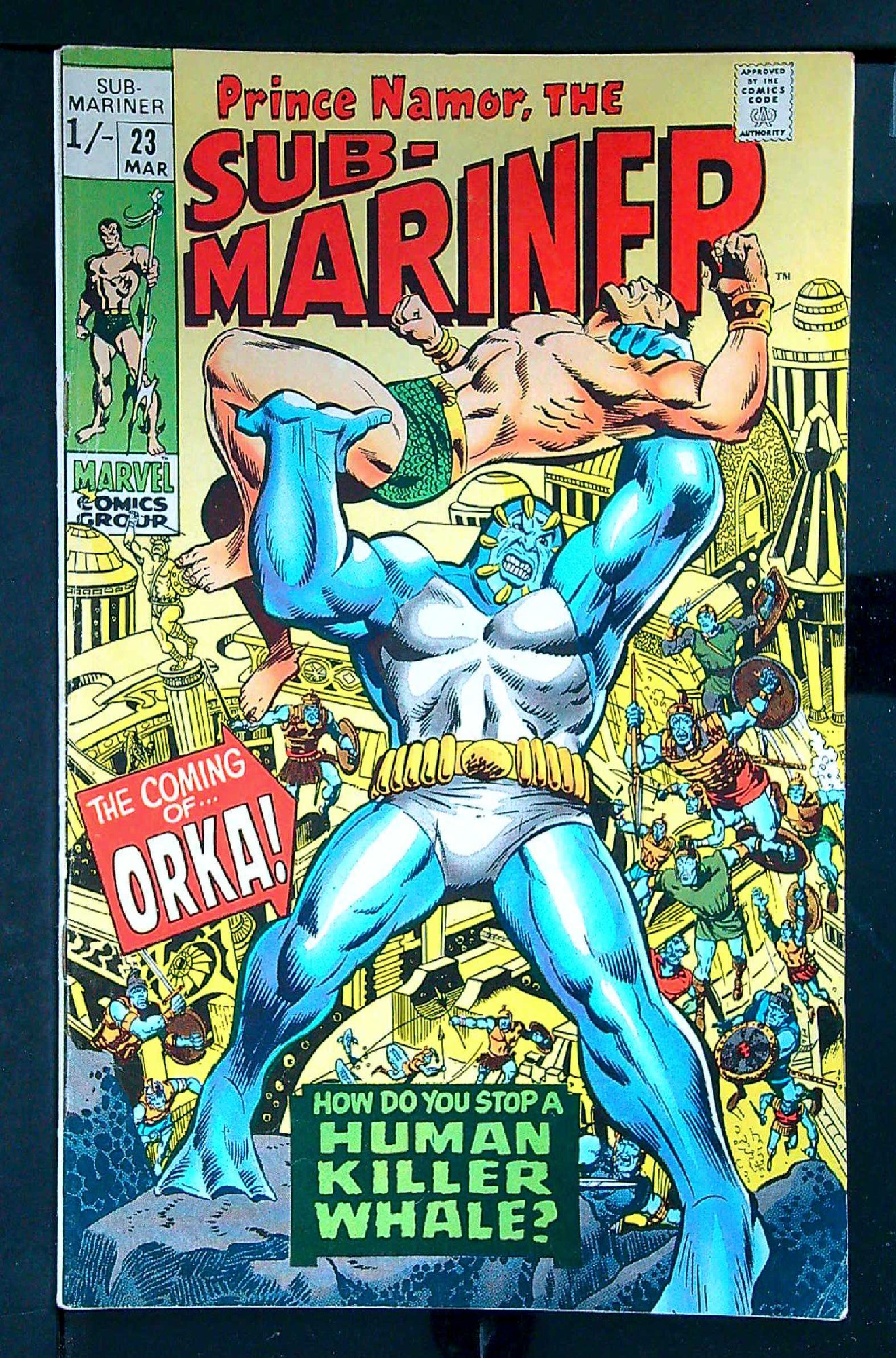 ACTUAL SCAN OF COMIC!<br> Cover of Sub-Mariner (Vol 1) #23. One of 250,000 Vintage American Comics on sale from Krypton!