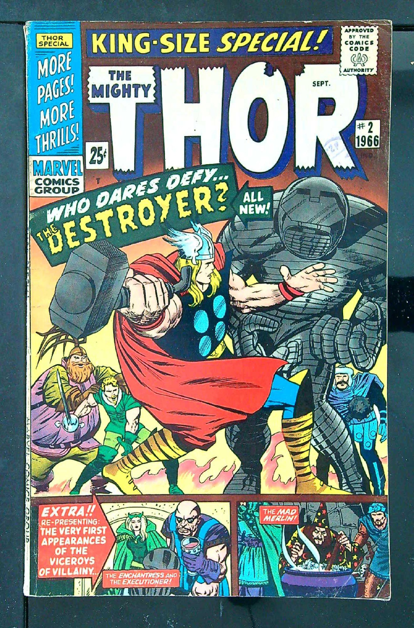 ACTUAL SCAN OF COMIC!<br>Distribution Stamp on Cover - See Scan Cover of Thor Annual (Vol 1) #2. One of 250,000 Vintage American Comics on sale from Krypton!