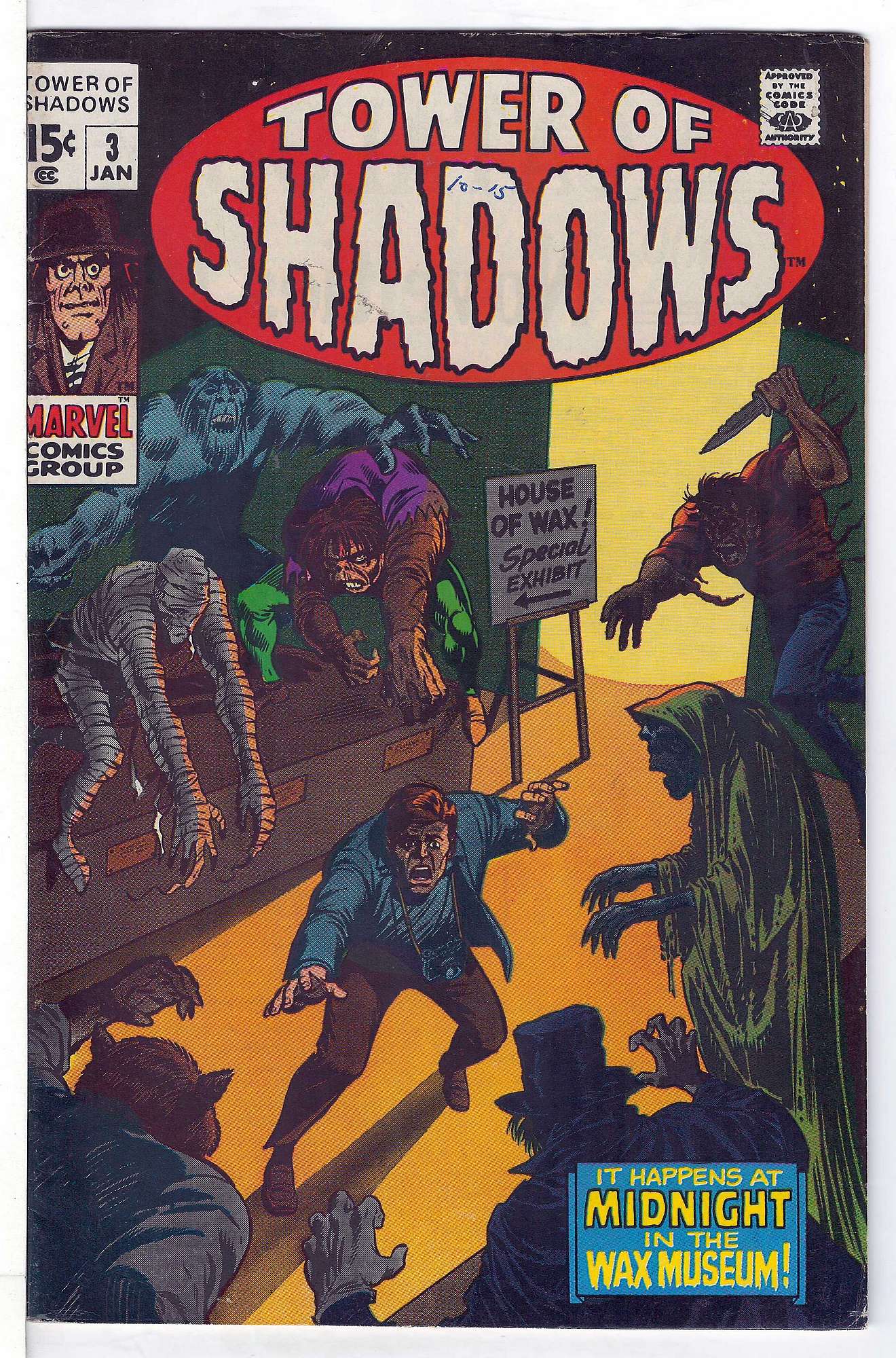 ACTUAL SCAN OF COMIC!<br>Pen on Cover - See Scan Cover of Tower of Shadows (Vol 1) #3. One of 250,000 Vintage American Comics on sale from Krypton!