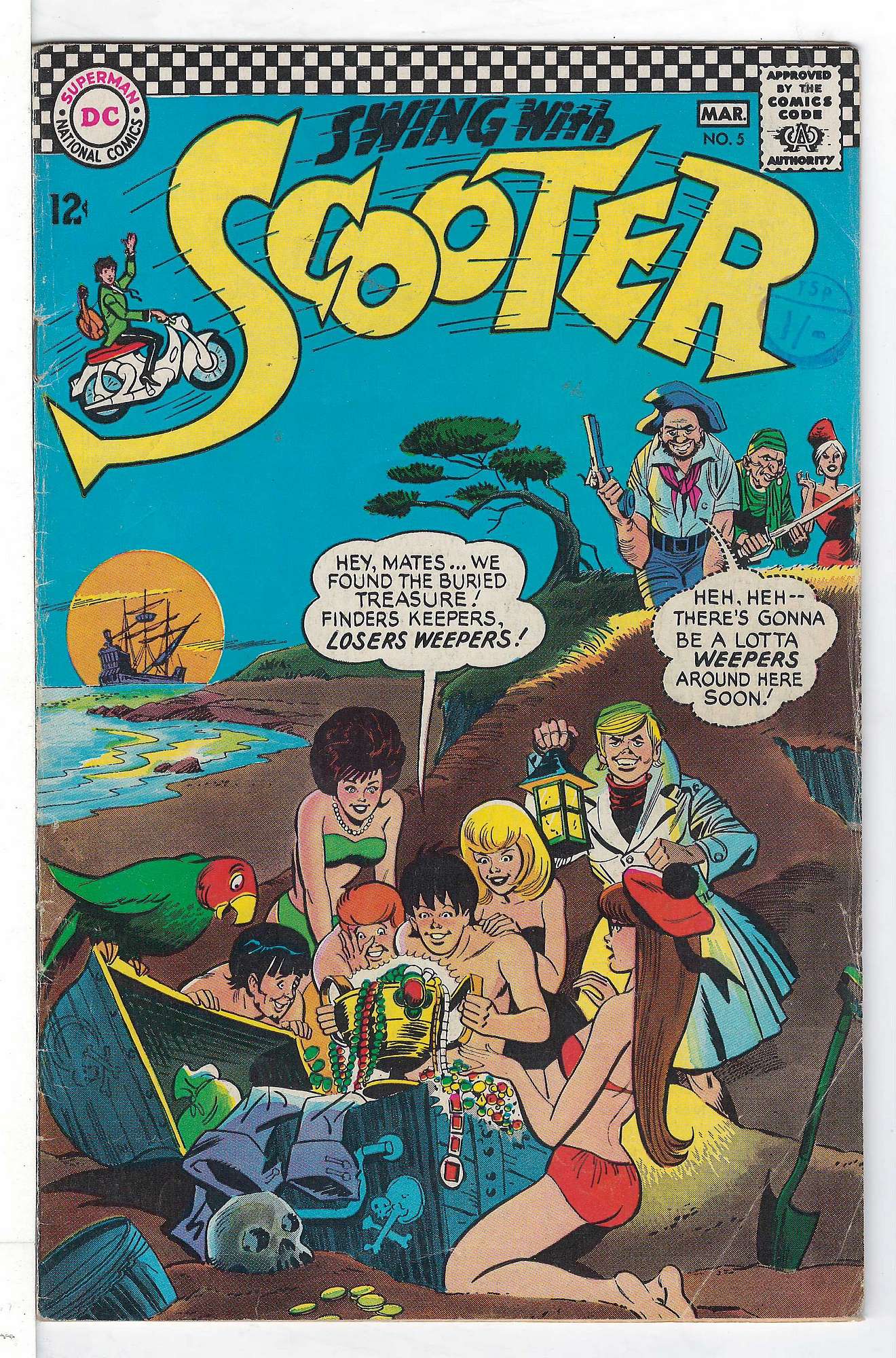 ACTUAL SCAN OF COMIC!<br>Stamp on Cover - See Scan Cover of Scooter - Swing With (Vol 1) #5. One of 250,000 Vintage American Comics on sale from Krypton!