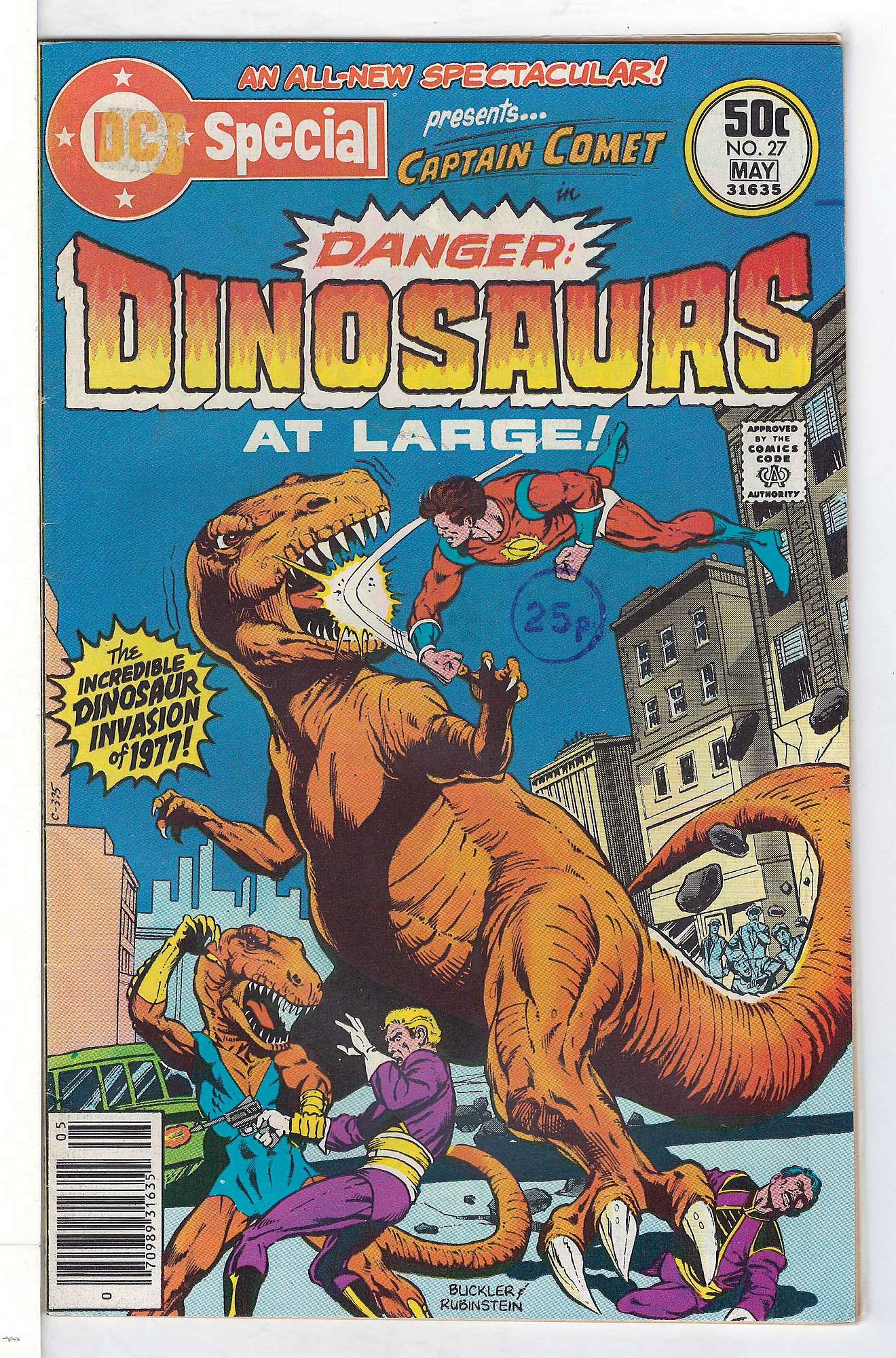 ACTUAL SCAN OF COMIC!<br>Distribution Stamp & label stain on Cover - See Scan Cover of DC Special (Vol 1) #27. One of 250,000 Vintage American Comics on sale from Krypton!