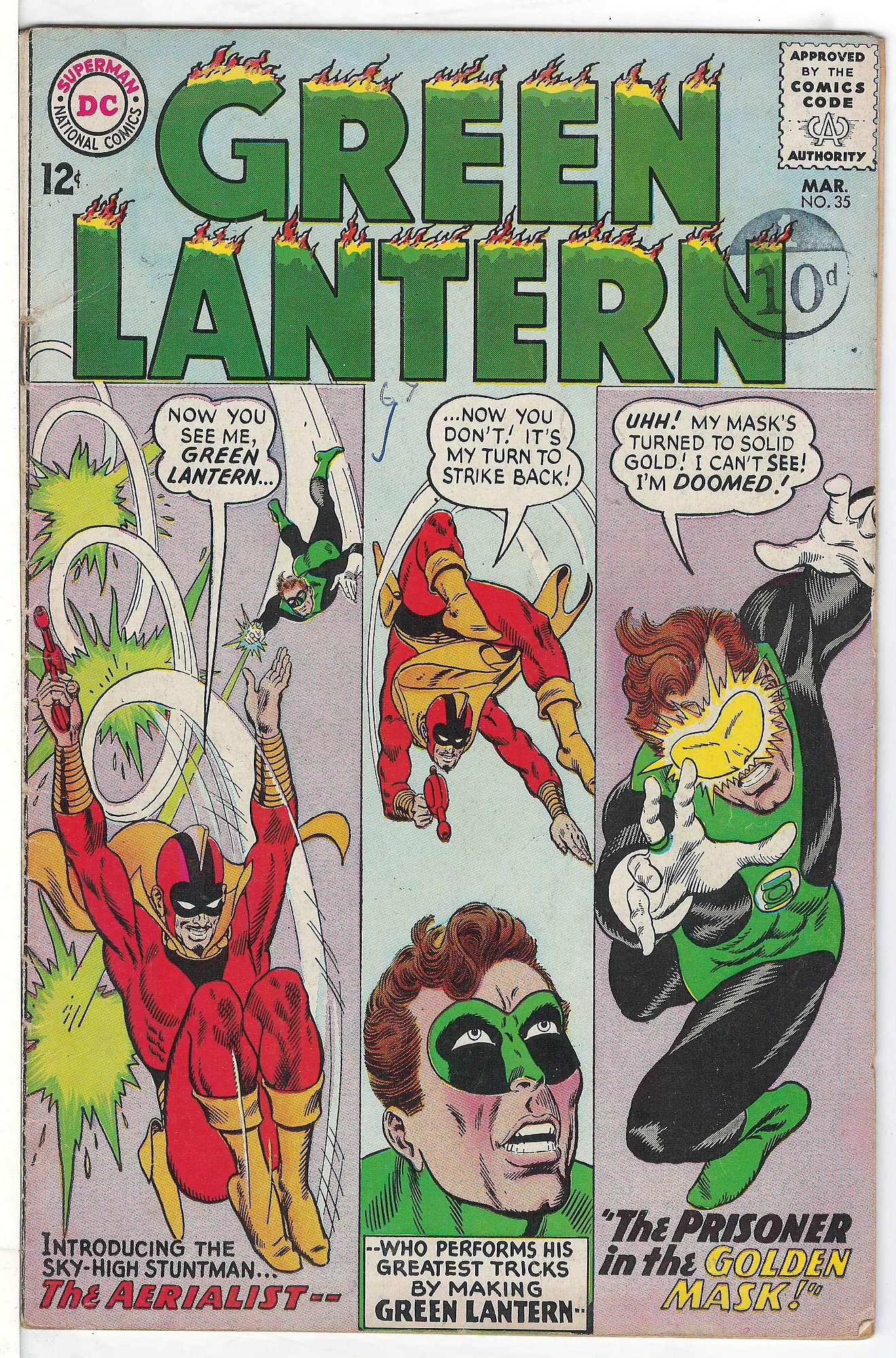 ACTUAL SCAN OF COMIC!<br>Pen & Stamp on Cover - See Scan Cover of Green Lantern (Vol 2) #35. One of 250,000 Vintage American Comics on sale from Krypton!