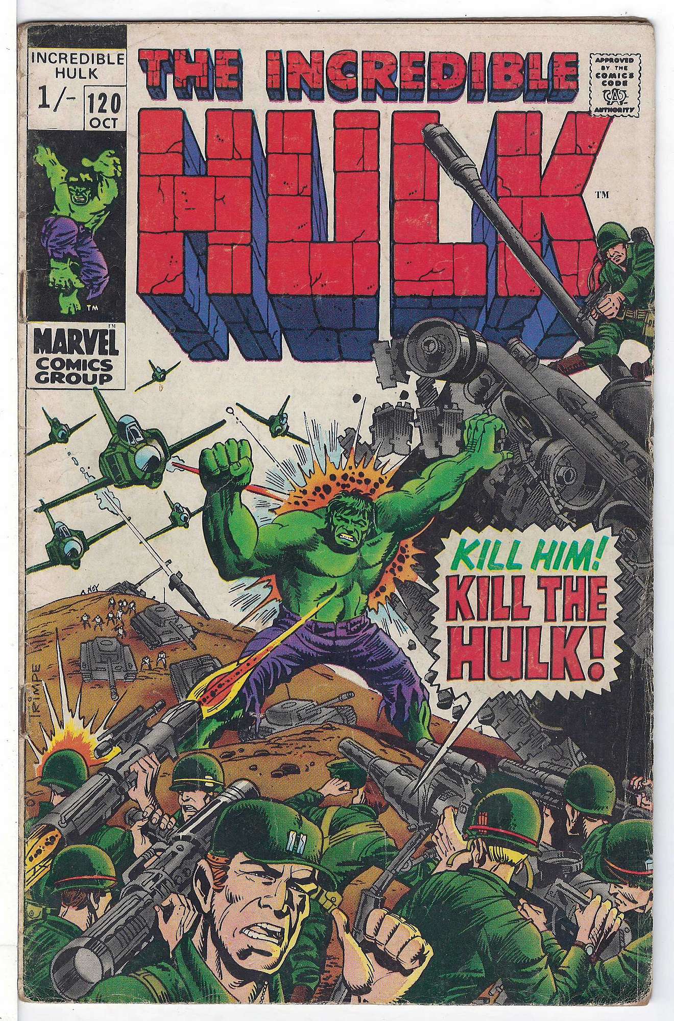 ACTUAL SCAN OF COMIC!<br> Cover of Incredible Hulk (Vol 2) #120. One of 250,000 Vintage American Comics on sale from Krypton!