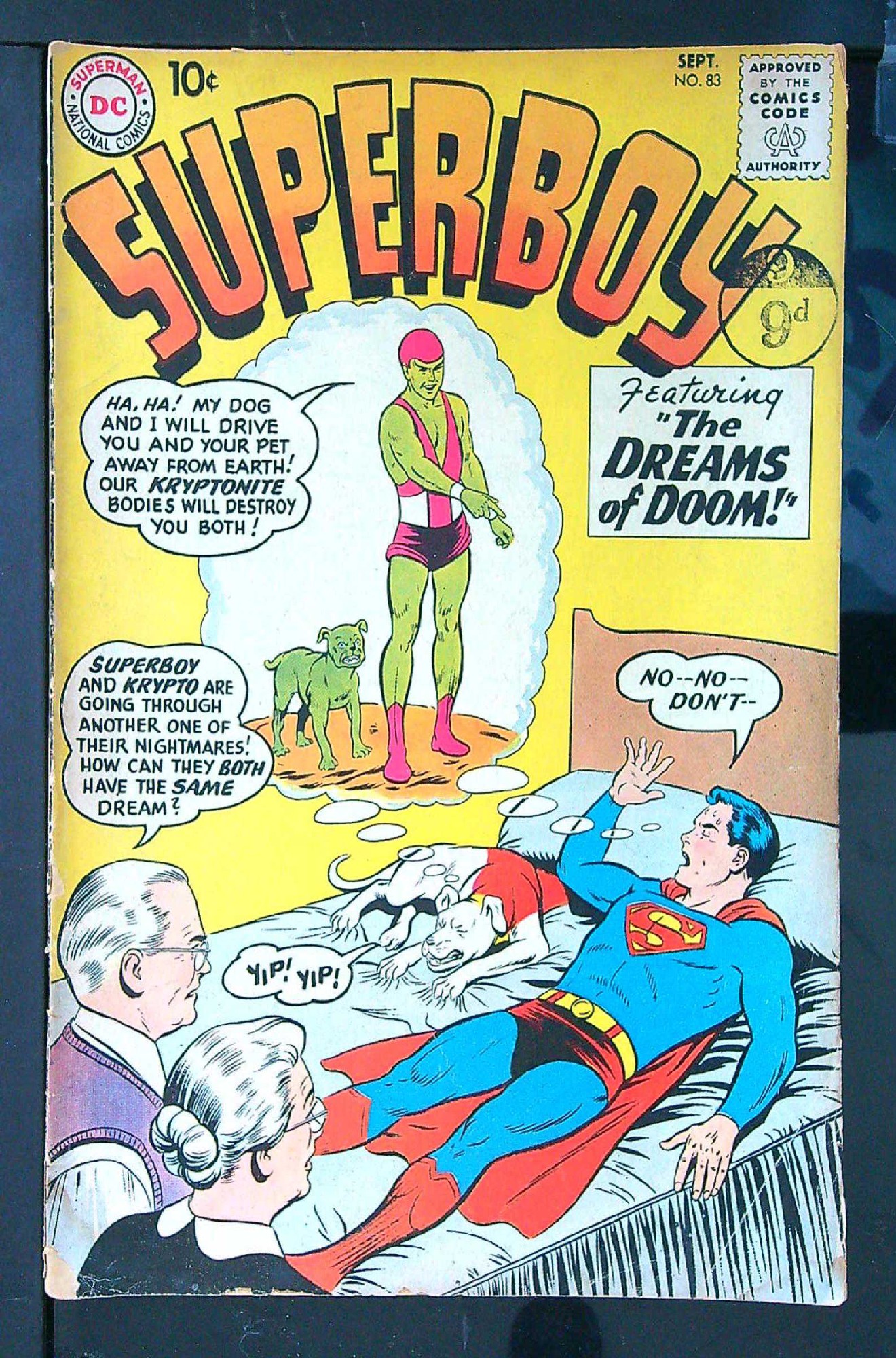 ACTUAL SCAN OF COMIC!<br>Distribution Stamp on Cover - See Scan Cover of Superboy (Vol 1) #83. One of 250,000 Vintage American Comics on sale from Krypton!