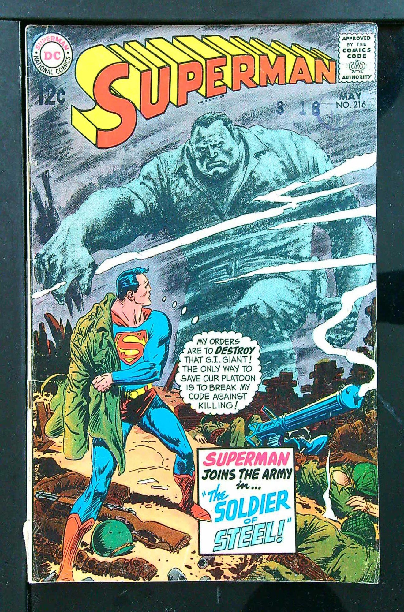 ACTUAL SCAN OF COMIC!<br>Distribution Stamp on Cover - See Scan Cover of Superman (Vol 1) #216. One of 250,000 Vintage American Comics on sale from Krypton!