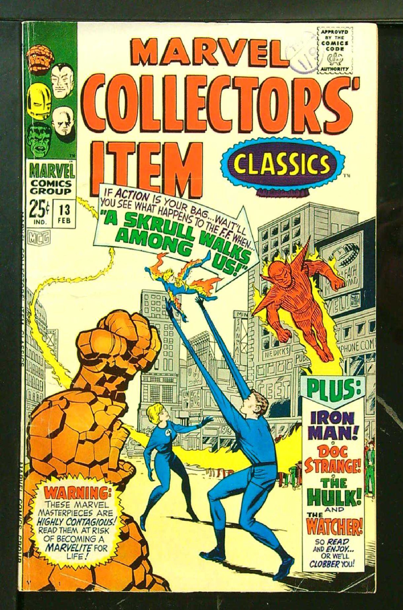 ACTUAL SCAN OF COMIC!<br>Stamp on Cover - See Scan Cover of Marvel Collectors Item Classics (Vol 1) #13. One of 250,000 Vintage American Comics on sale from Krypton!