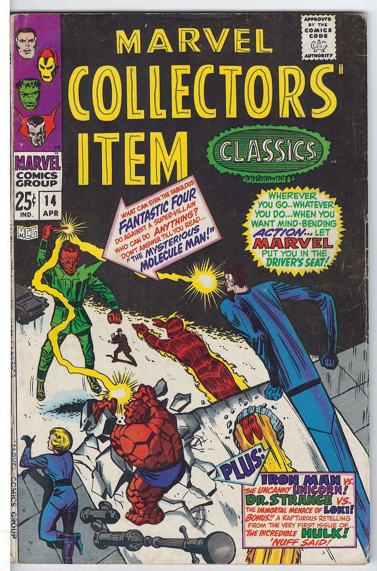 ACTUAL SCAN OF COMIC!<br>Pen on Cover - See Scan Cover of Marvel Collectors Item Classics (Vol 1) #14. One of 250,000 Vintage American Comics on sale from Krypton!
