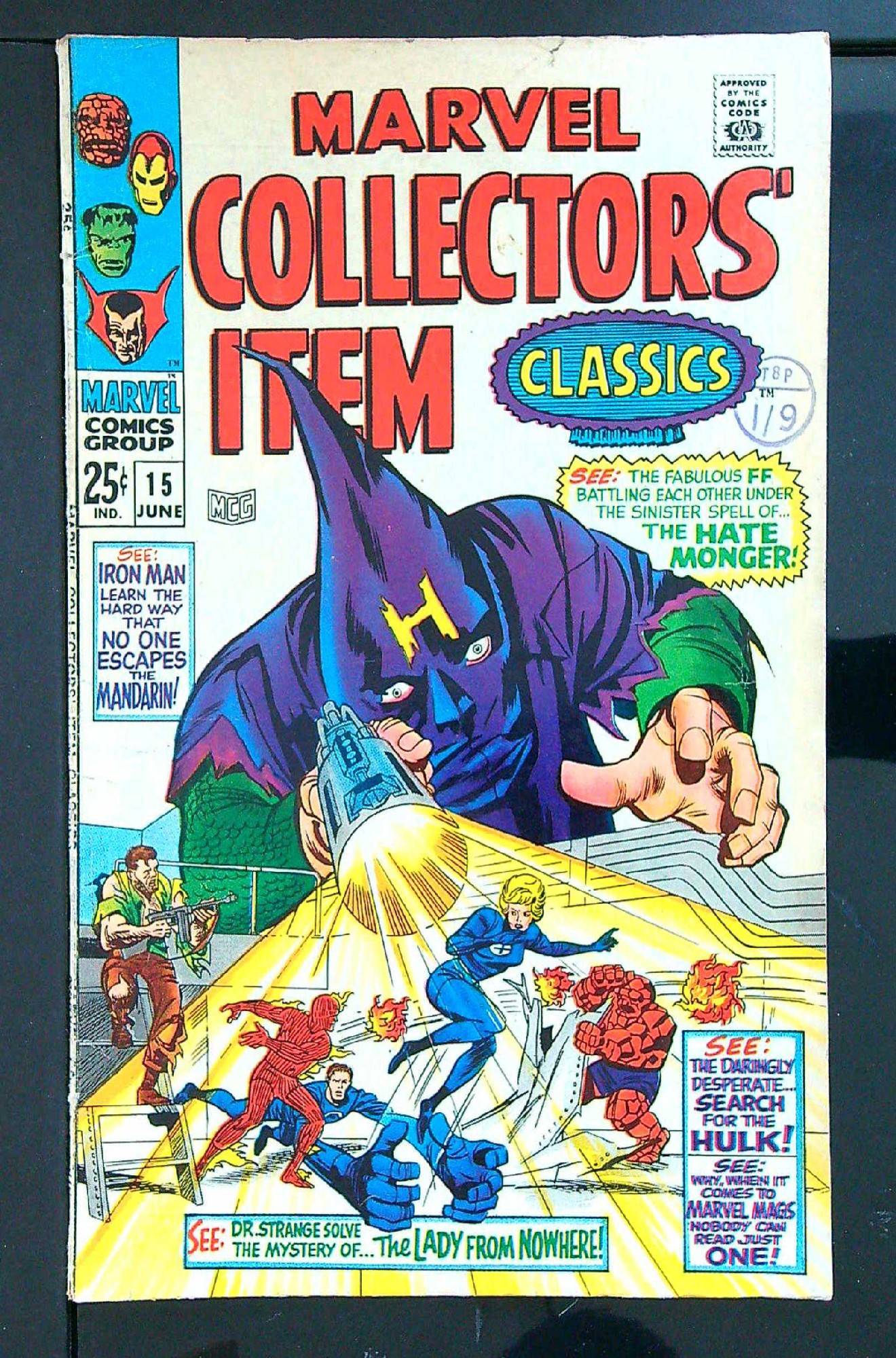 ACTUAL SCAN OF COMIC!<br>Distribution Stamp on Cover - See Scan Cover of Marvel Collectors Item Classics (Vol 1) #15. One of 250,000 Vintage American Comics on sale from Krypton!