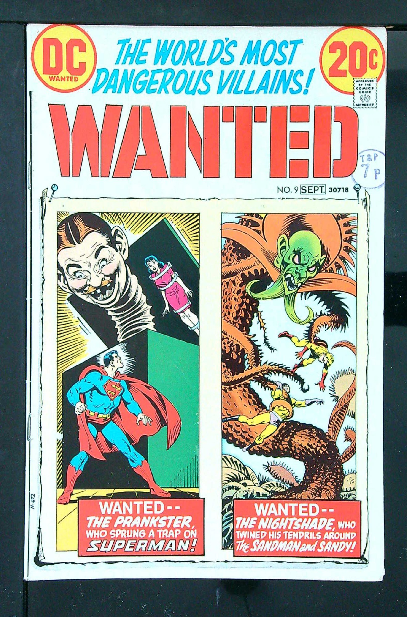 ACTUAL SCAN OF COMIC!<br>Distribution Stamp on Cover - See Scan Cover of Wanted: Worlds Most Dangerous Villains (Vol 1) #9. One of 250,000 Vintage American Comics on sale from Krypton!