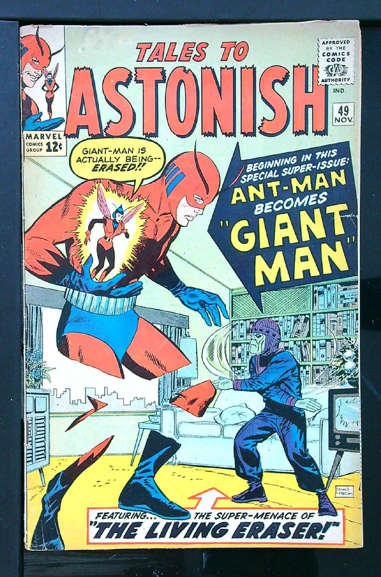 Ant-Man becomes Giant-Man<br>ACTUAL SCAN OF COMIC!<br> Cover of Tales to Astonish (Vol 1) #49. One of 250,000 Vintage American Comics on sale from Krypton!