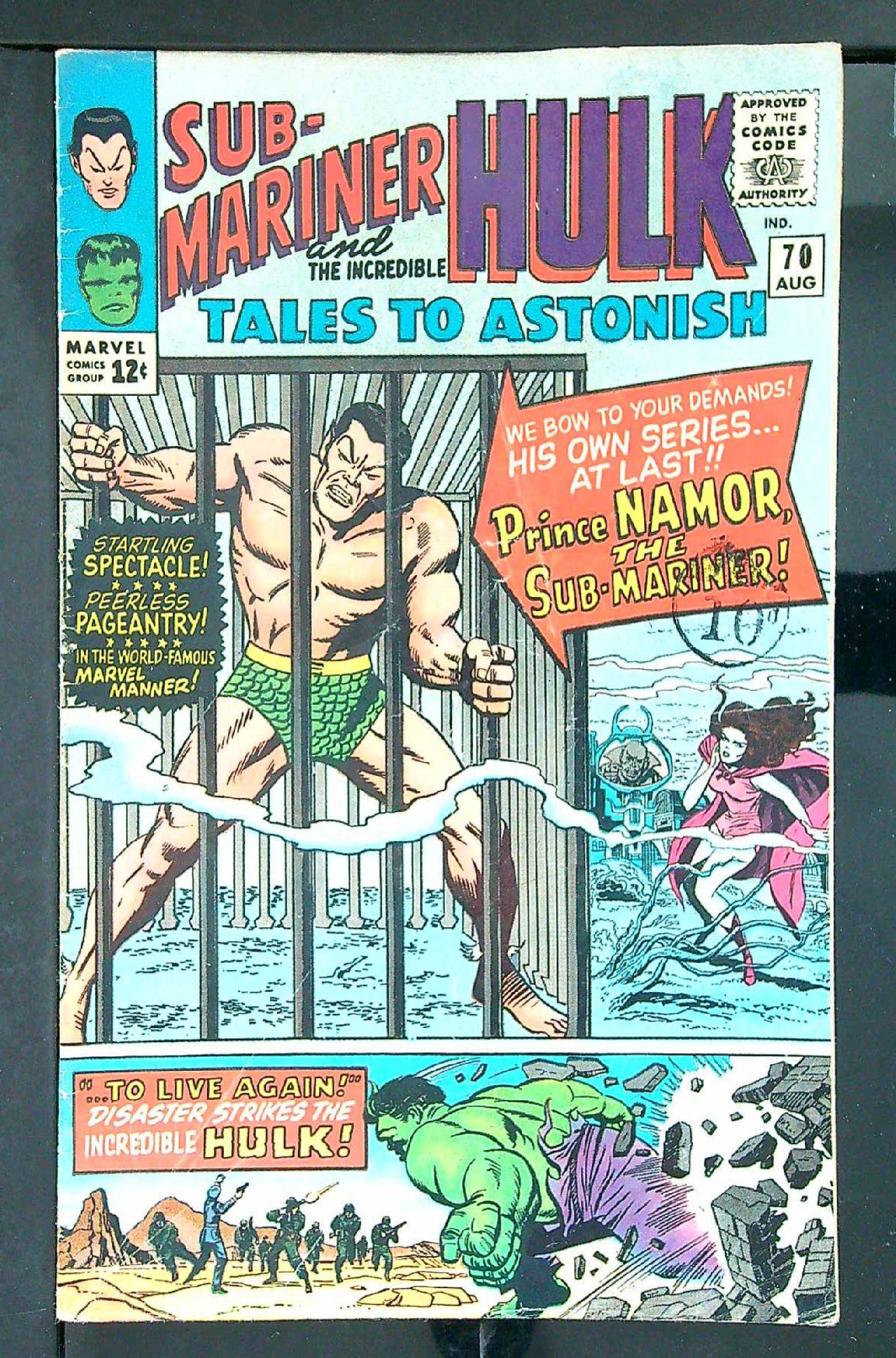ACTUAL SCAN OF COMIC!<br>Distribution Stamp on Cover - See Scan Cover of Tales to Astonish (Vol 1) #70. One of 250,000 Vintage American Comics on sale from Krypton!