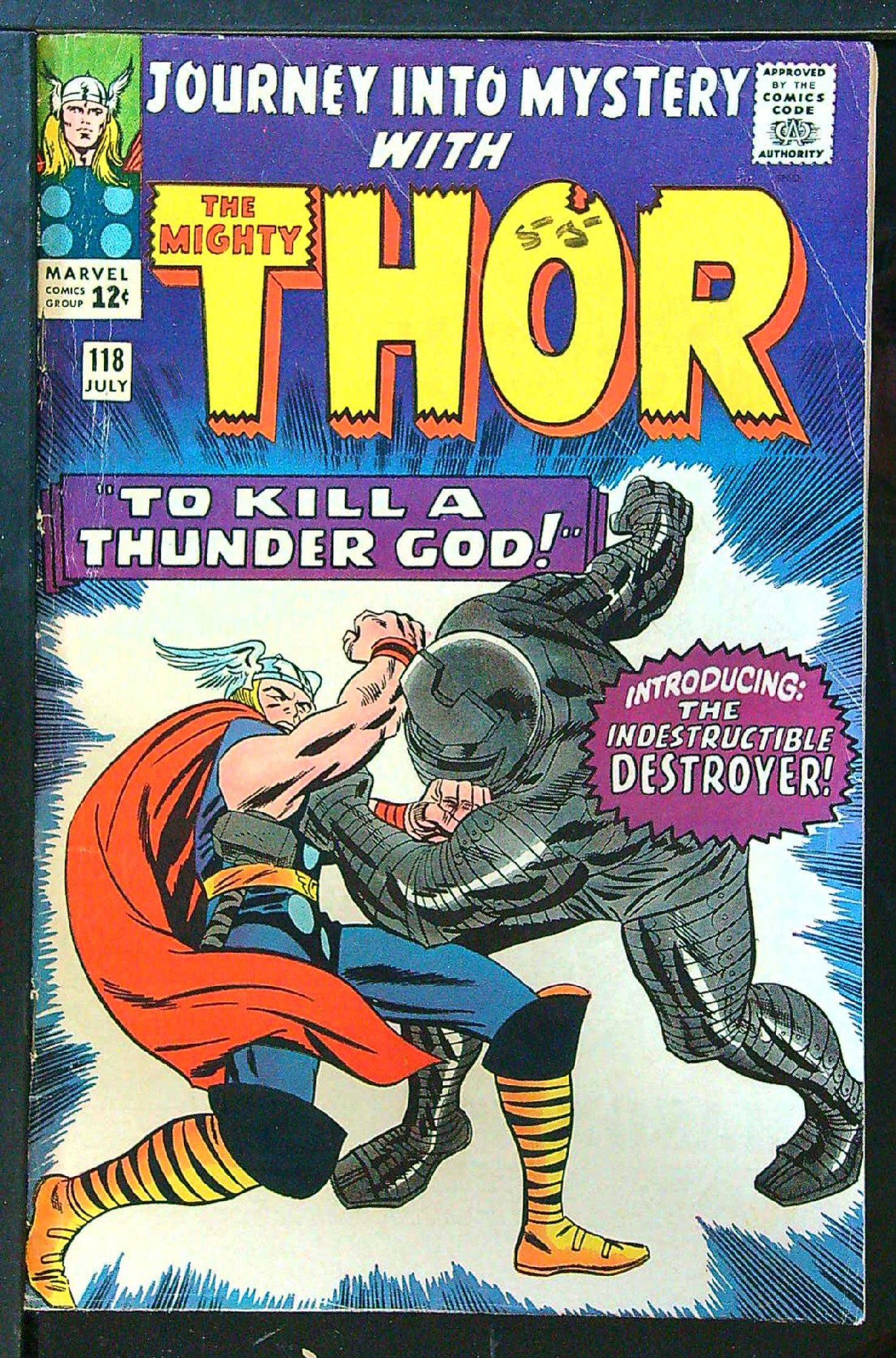 1st Destroyer<br>ACTUAL SCAN OF COMIC!<br>Pen on cover - See Scan Cover of Journey Into Mystery (Vol 1) #118. One of 250,000 Vintage American Comics on sale from Krypton!