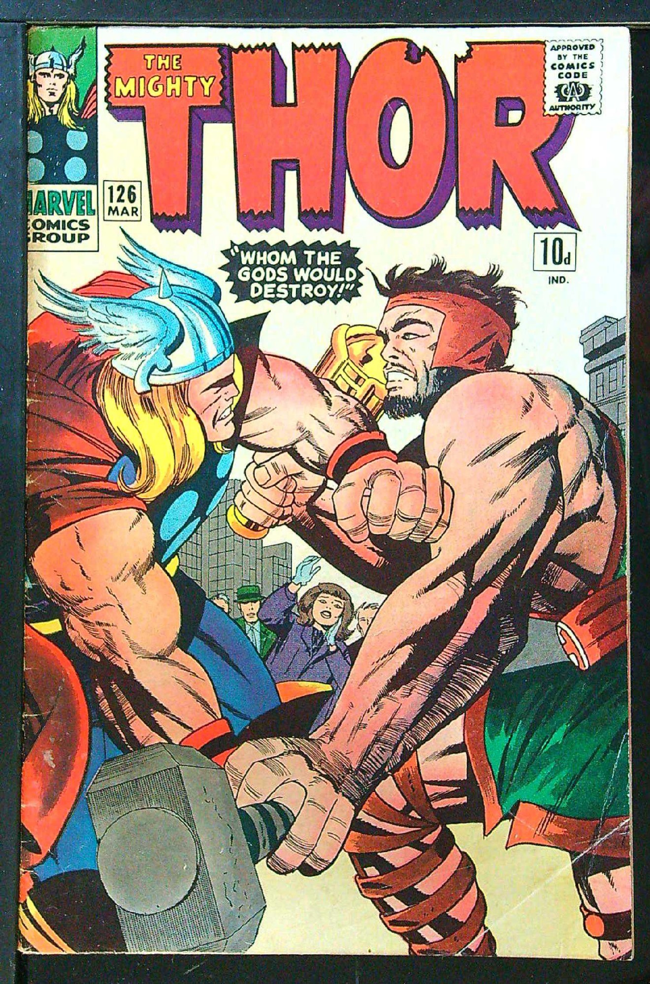 ACTUAL SCAN OF COMIC!<br> Cover of Thor (Vol 1) #126. One of 250,000 Vintage American Comics on sale from Krypton!