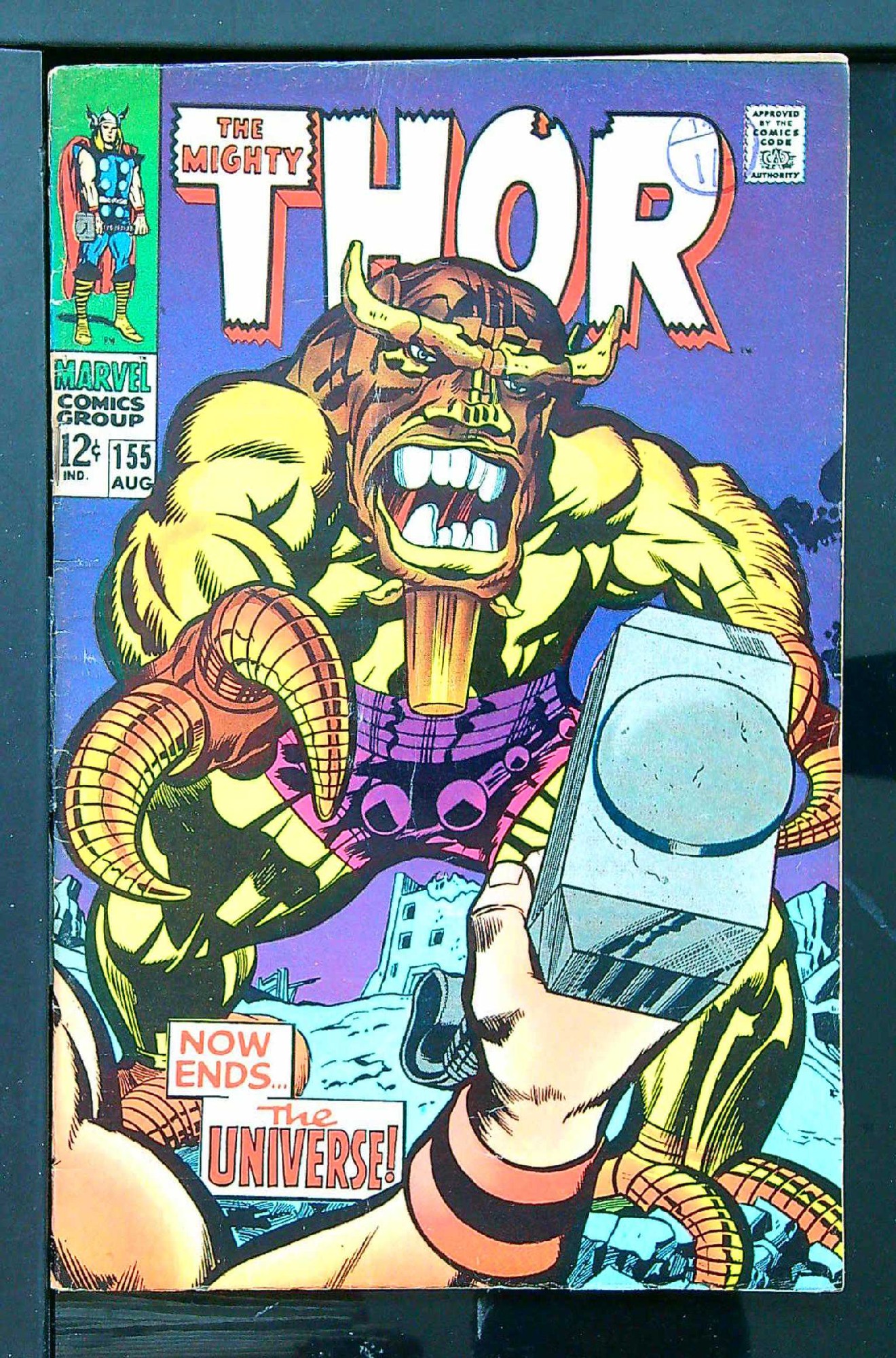 ACTUAL SCAN OF COMIC!<br>Distribution Stamp on Cover - See Scan Cover of Thor (Vol 1) #155. One of 250,000 Vintage American Comics on sale from Krypton!