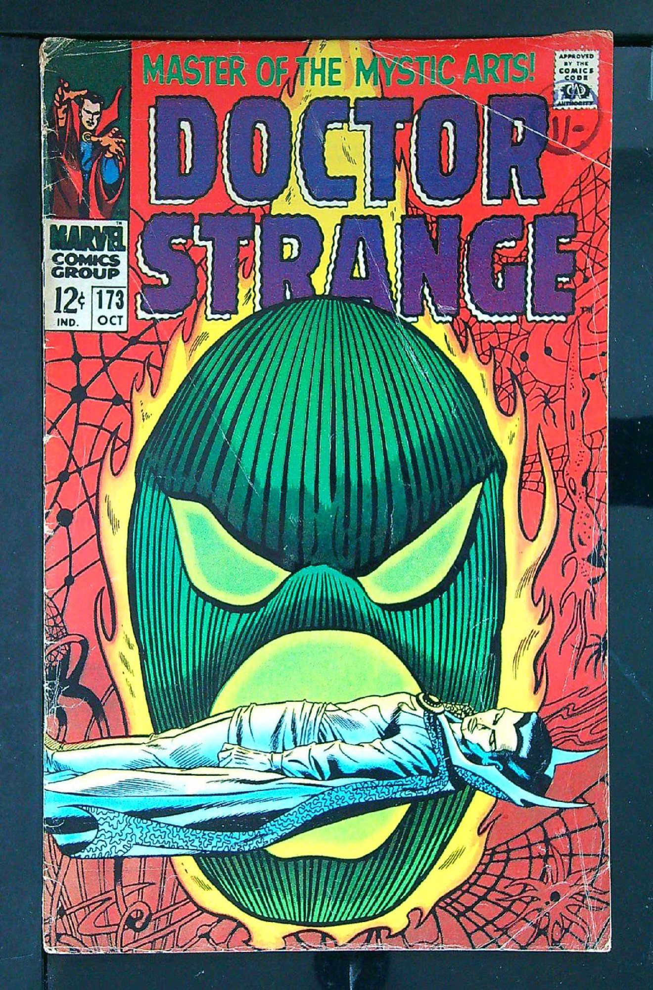 ACTUAL SCAN OF COMIC!<br>Distribution Stamp on Cover - See Scan Cover of Doctor Strange (Vol 1) #173. One of 250,000 Vintage American Comics on sale from Krypton!