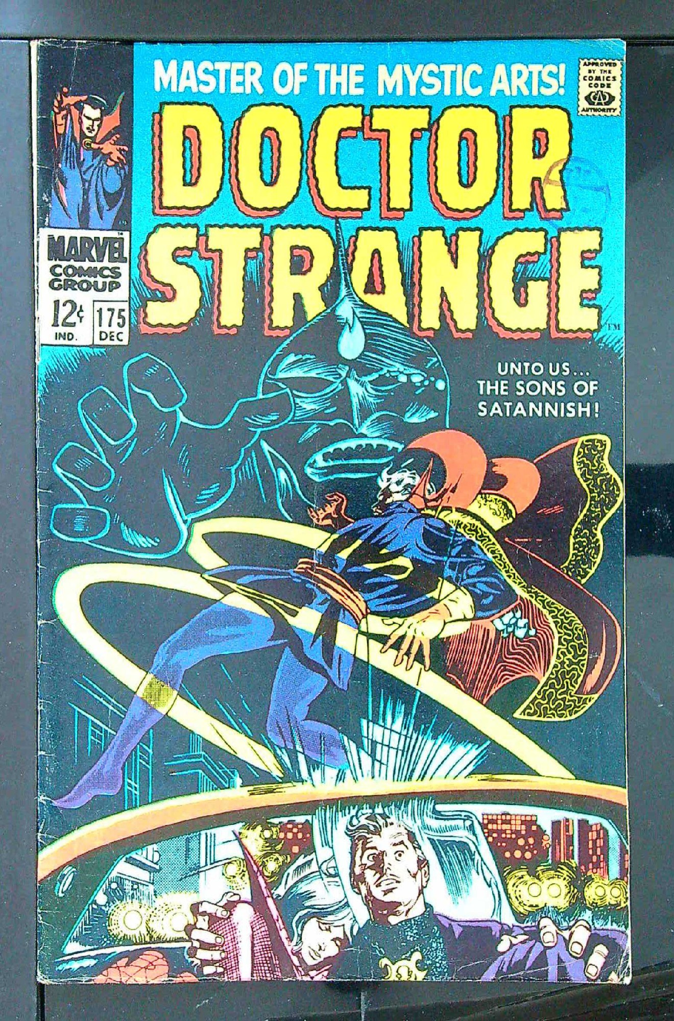 ACTUAL SCAN OF COMIC!<br>Distribution Stamp on Cover - See Scan Cover of Doctor Strange (Vol 1) #175. One of 250,000 Vintage American Comics on sale from Krypton!
