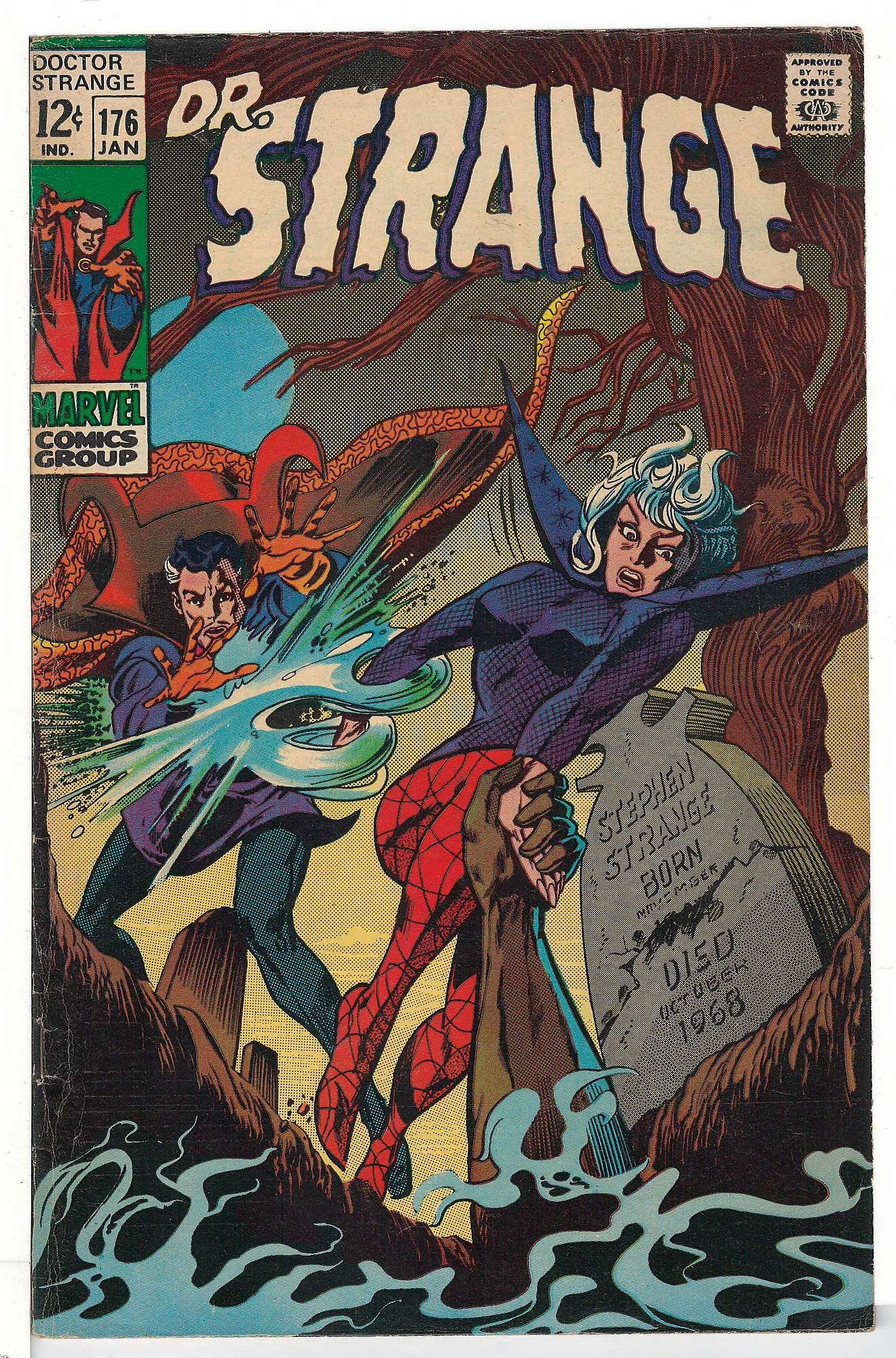 ACTUAL SCAN OF COMIC!<br>Stamp on Cover - See Scan Cover of Doctor Strange (Vol 1) #176. One of 250,000 Vintage American Comics on sale from Krypton!