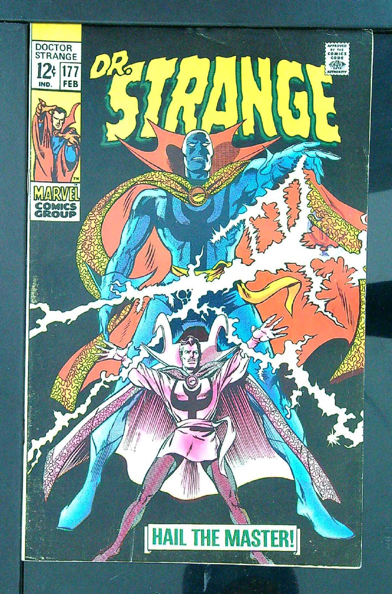 1st New Costume<br>ACTUAL SCAN OF COMIC!<br>Distribution Stamp on Cover - See Scan Cover of Doctor Strange (Vol 1) #177. One of 250,000 Vintage American Comics on sale from Krypton!