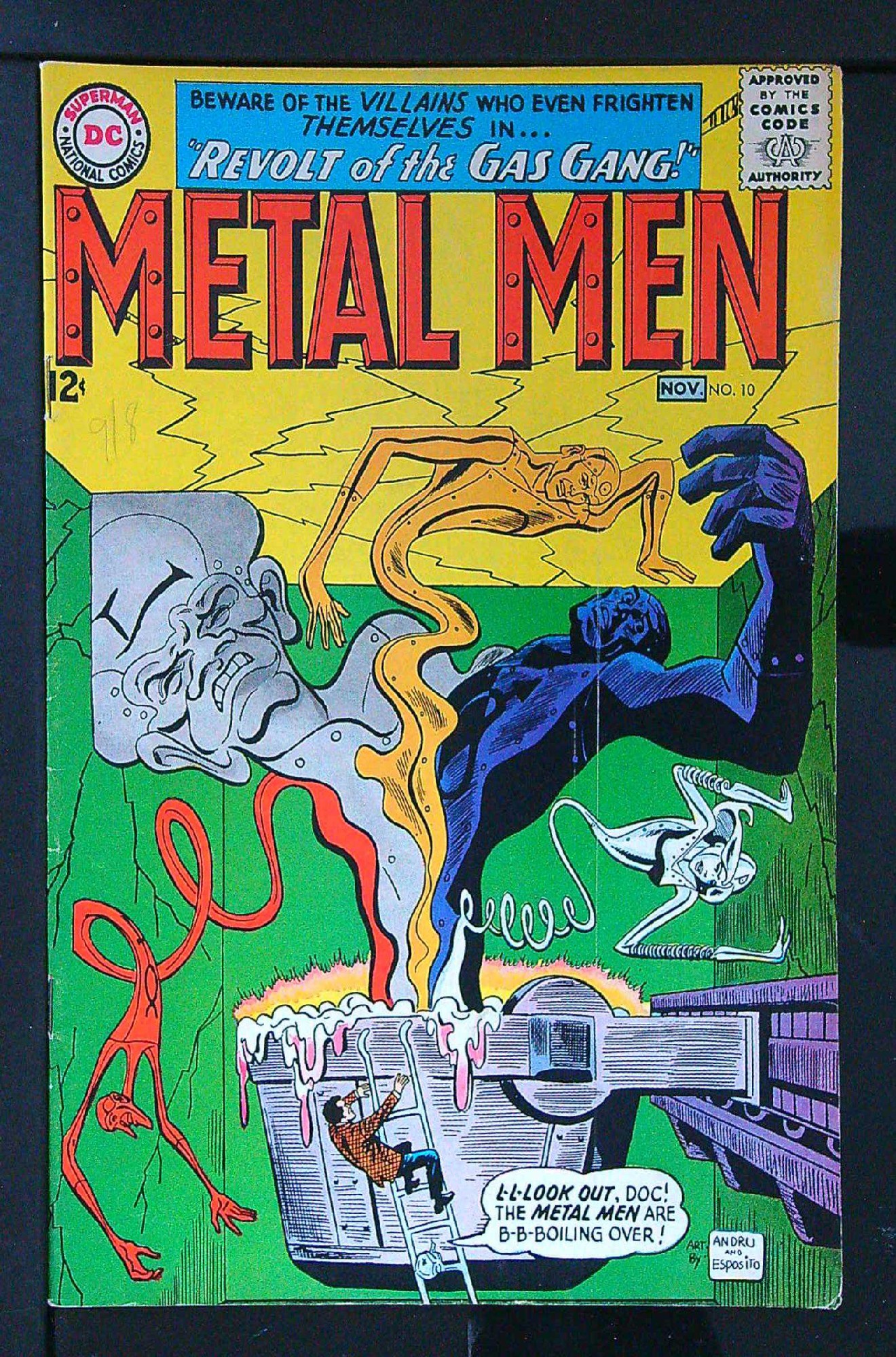 ACTUAL SCAN OF COMIC!<br>Pencil on Cover - See Scan Cover of Metal Men (Vol 1) #10. One of 250,000 Vintage American Comics on sale from Krypton!