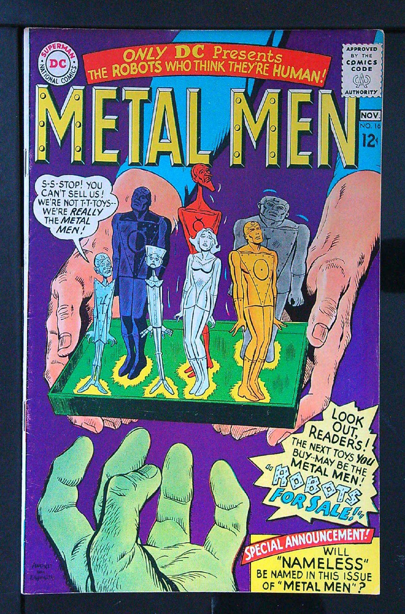 ACTUAL SCAN OF COMIC!<br> Cover of Metal Men (Vol 1) #16. One of 250,000 Vintage American Comics on sale from Krypton!