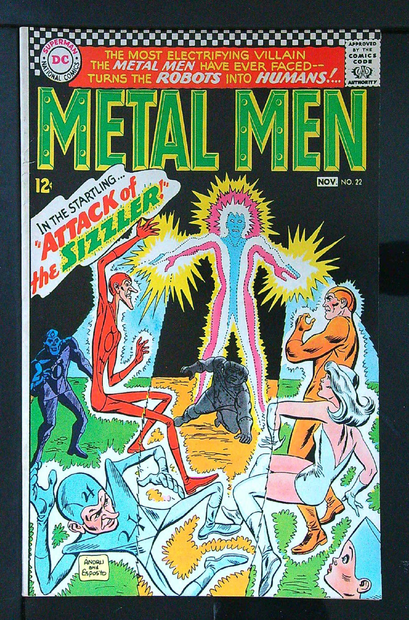 ACTUAL SCAN OF COMIC!<br> Cover of Metal Men (Vol 1) #22. One of 250,000 Vintage American Comics on sale from Krypton!