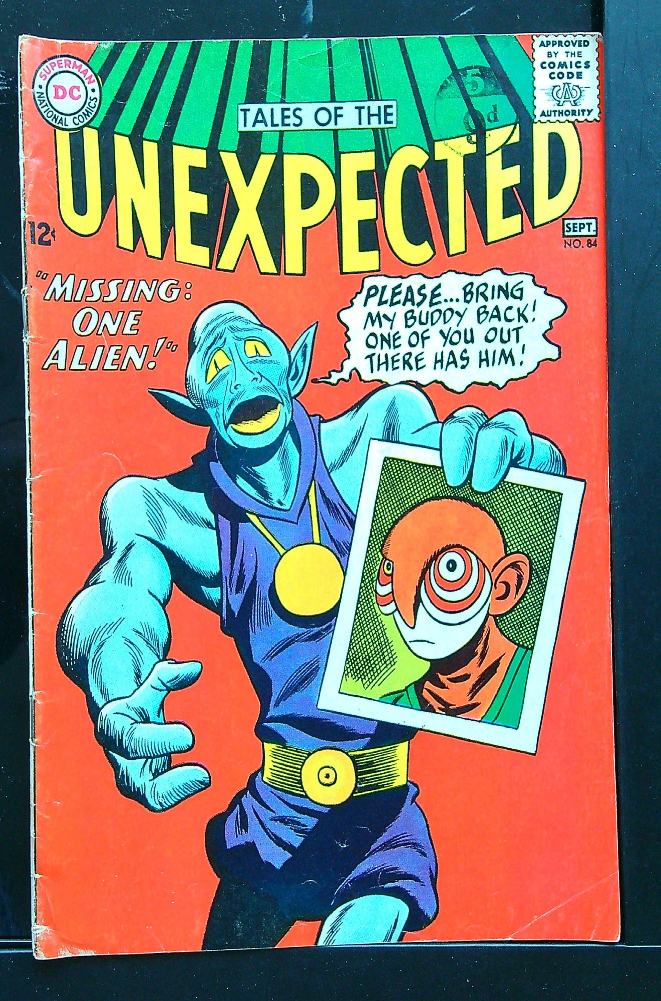 ACTUAL SCAN OF COMIC!<br>Distribution Stamp on Cover - See Scan Cover of Tales of the Unexpected (Vol 1) #84. One of 250,000 Vintage American Comics on sale from Krypton!