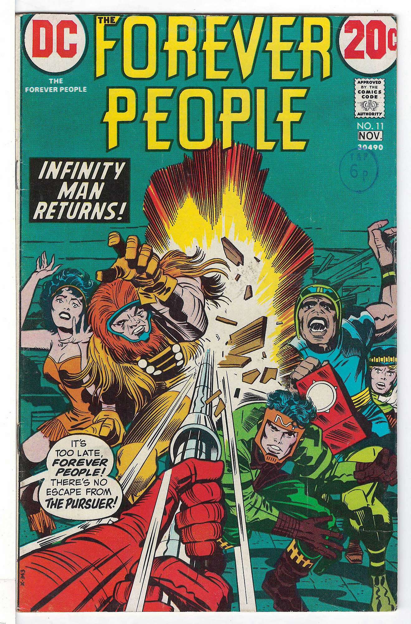 ACTUAL SCAN OF COMIC!<br>T&P Stamp on Cover - See Scan Cover of Forever People (Vol 1) The #11. One of 250,000 Vintage American Comics on sale from Krypton!