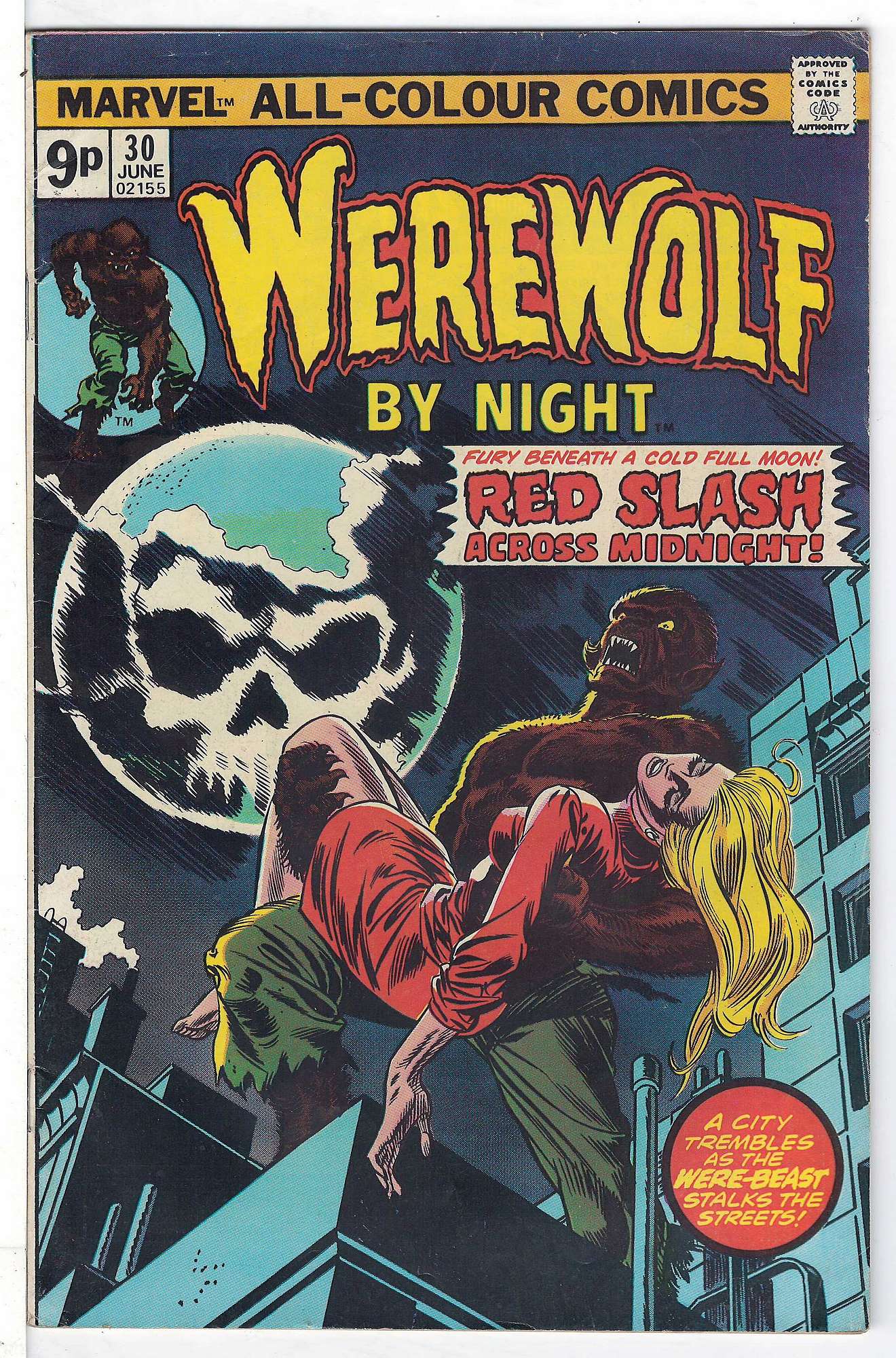 ACTUAL SCAN OF COMIC!<br> Cover of Werewolf by Night (Vol 1) #30. One of 250,000 Vintage American Comics on sale from Krypton!