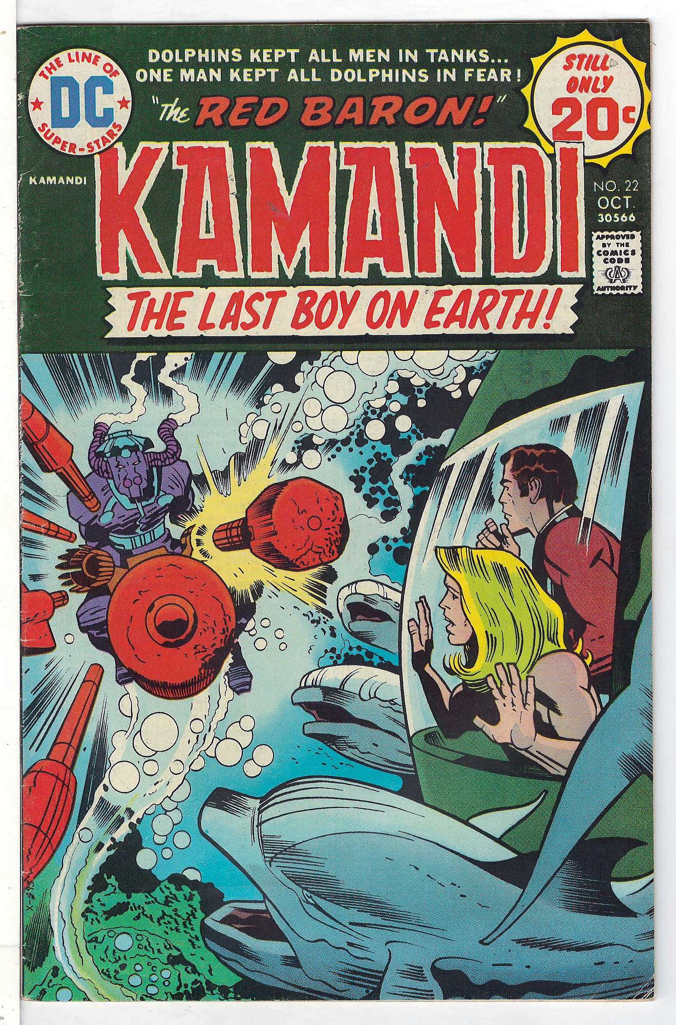 ACTUAL SCAN OF COMIC!<br> Cover of Kamandi (Vol 1) The Last Boy on Earth #22. One of 250,000 Vintage American Comics on sale from Krypton!