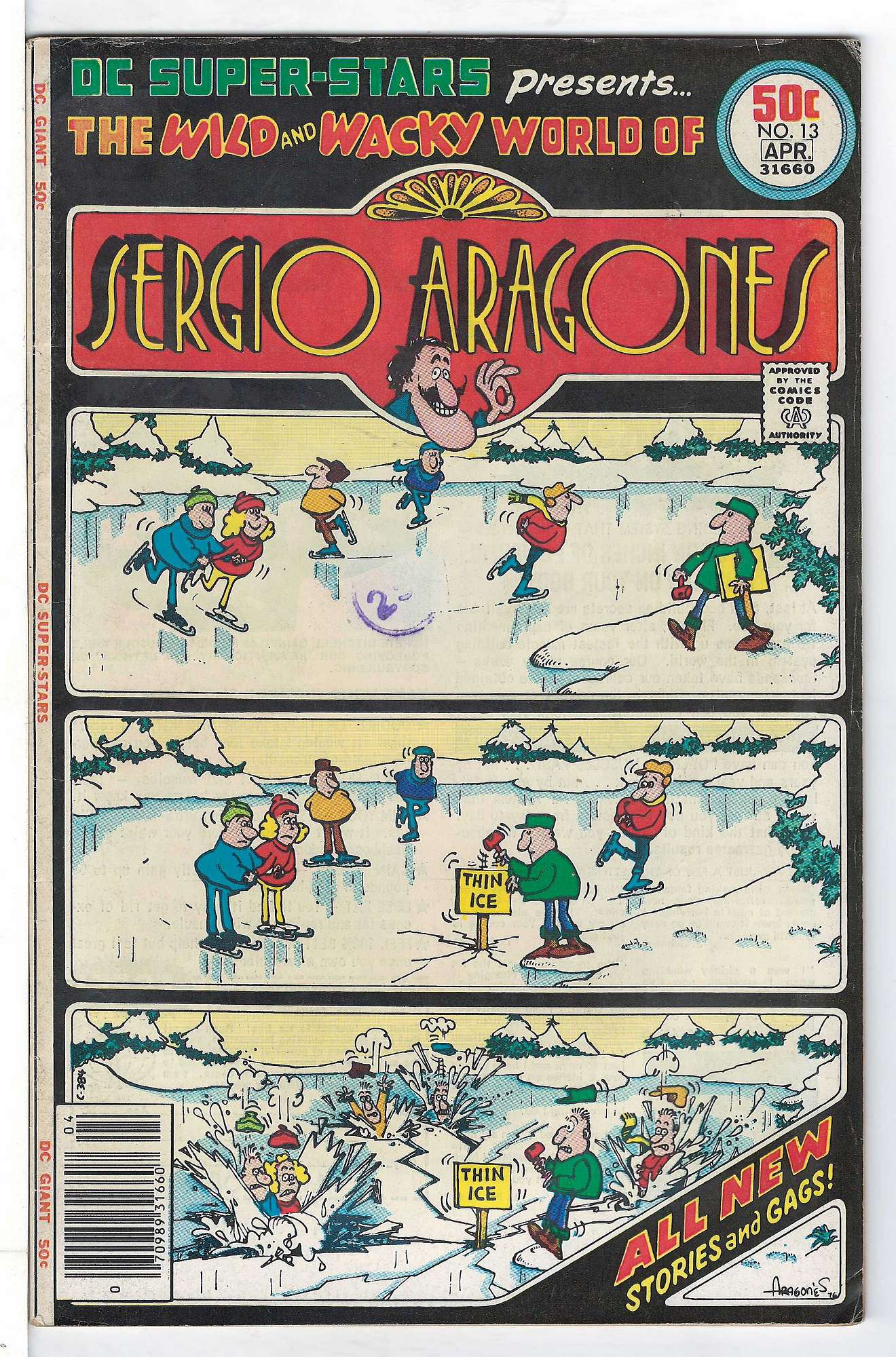 ACTUAL SCAN OF COMIC!<br>Distribution Stamp on Cover - See Scan Cover of DC Super-Stars (Vol 1) #13. One of 250,000 Vintage American Comics on sale from Krypton!
