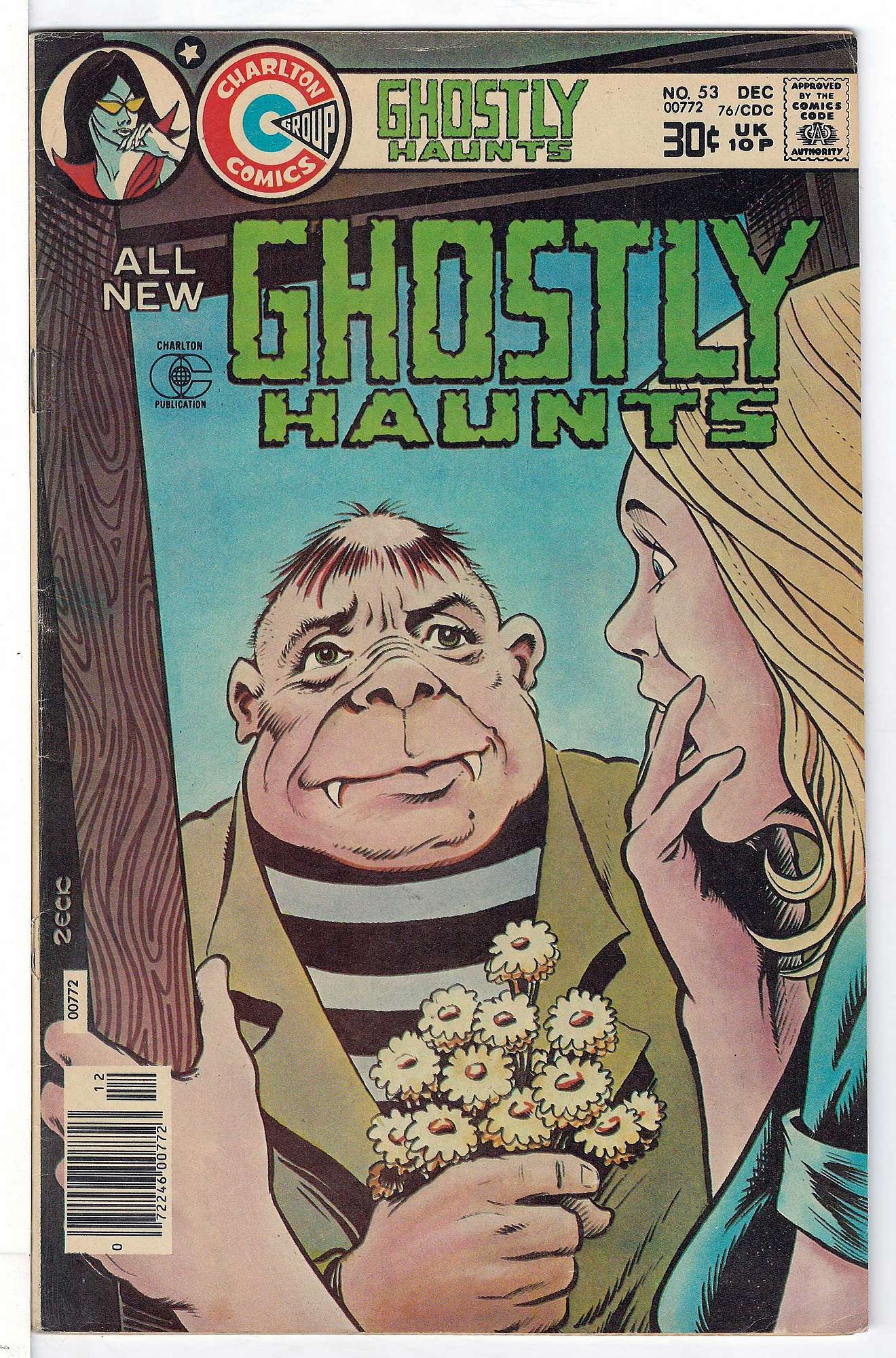 ACTUAL SCAN OF COMIC!<br>Popped Lower Staple - See Scan Cover of Ghostly Haunts (Vol 1) #53. One of 250,000 Vintage American Comics on sale from Krypton!