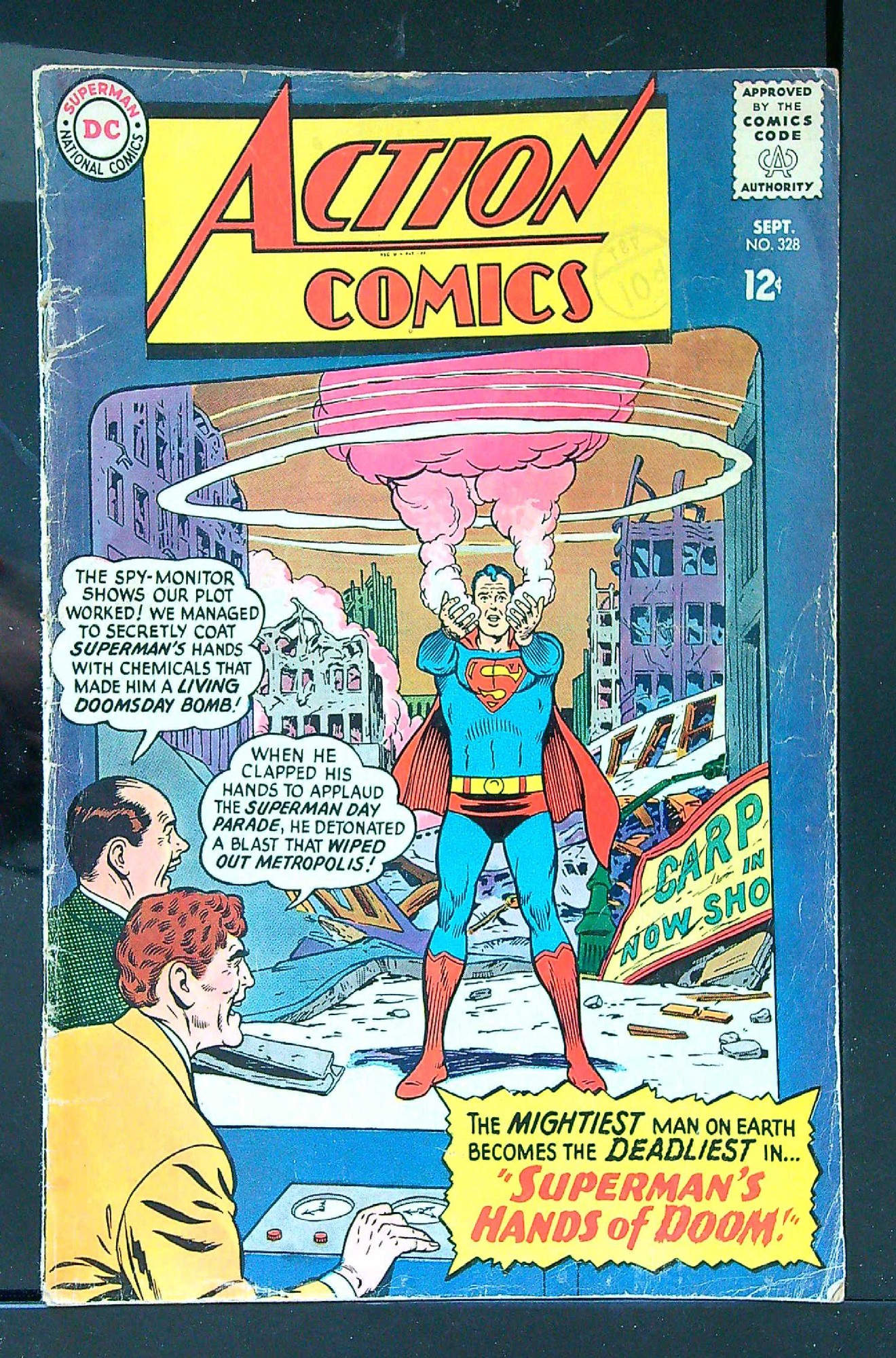 ACTUAL SCAN OF COMIC!<br>Distribution Stamp on Cover - See Scan Cover of Action Comics (Vol 1) #328. One of 250,000 Vintage American Comics on sale from Krypton!