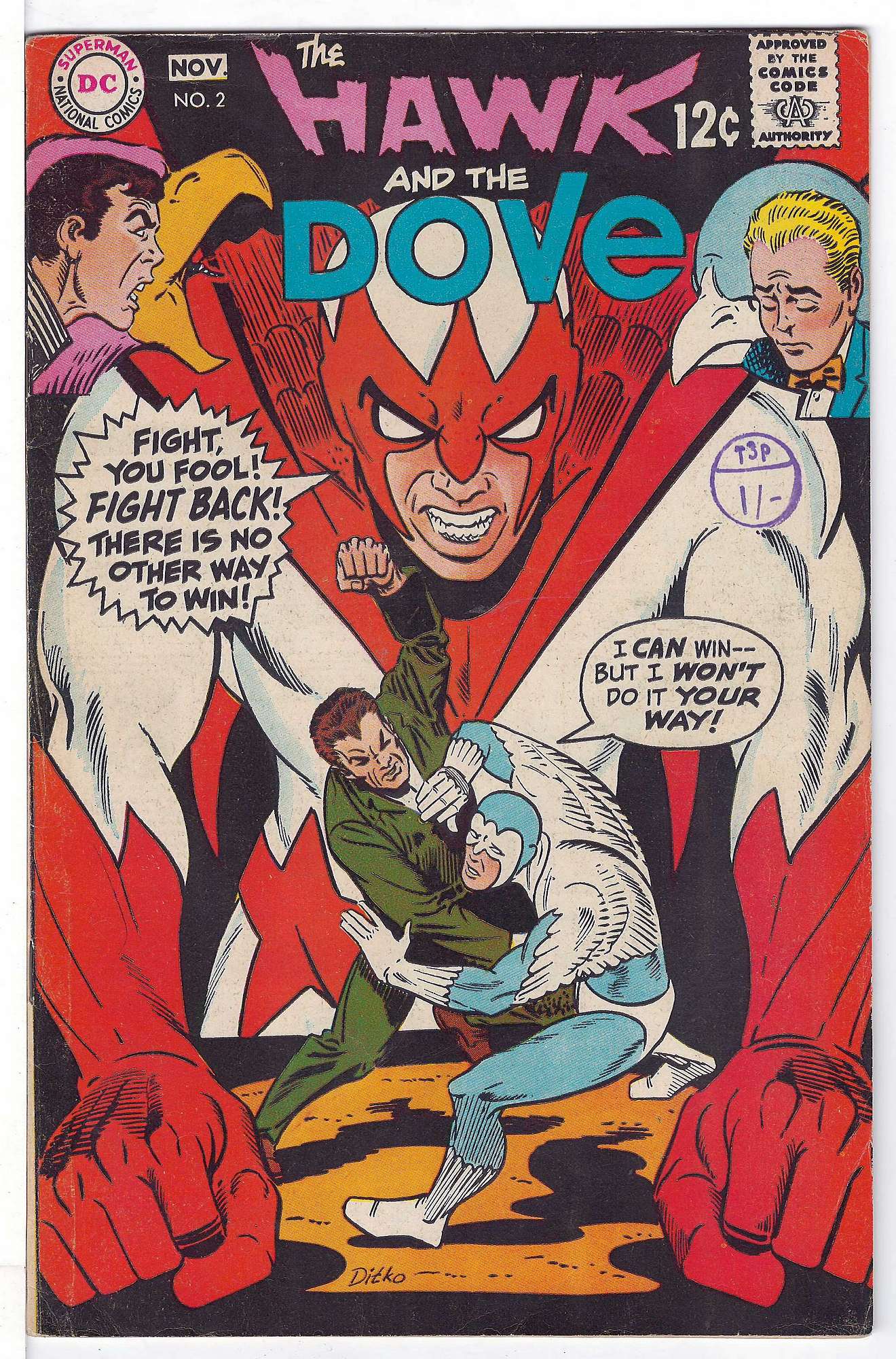 ACTUAL SCAN OF COMIC!<br>Stamp on Cover. See Scan Cover of Hawk & Dove (Vol 1) The #2. One of 250,000 Vintage American Comics on sale from Krypton!