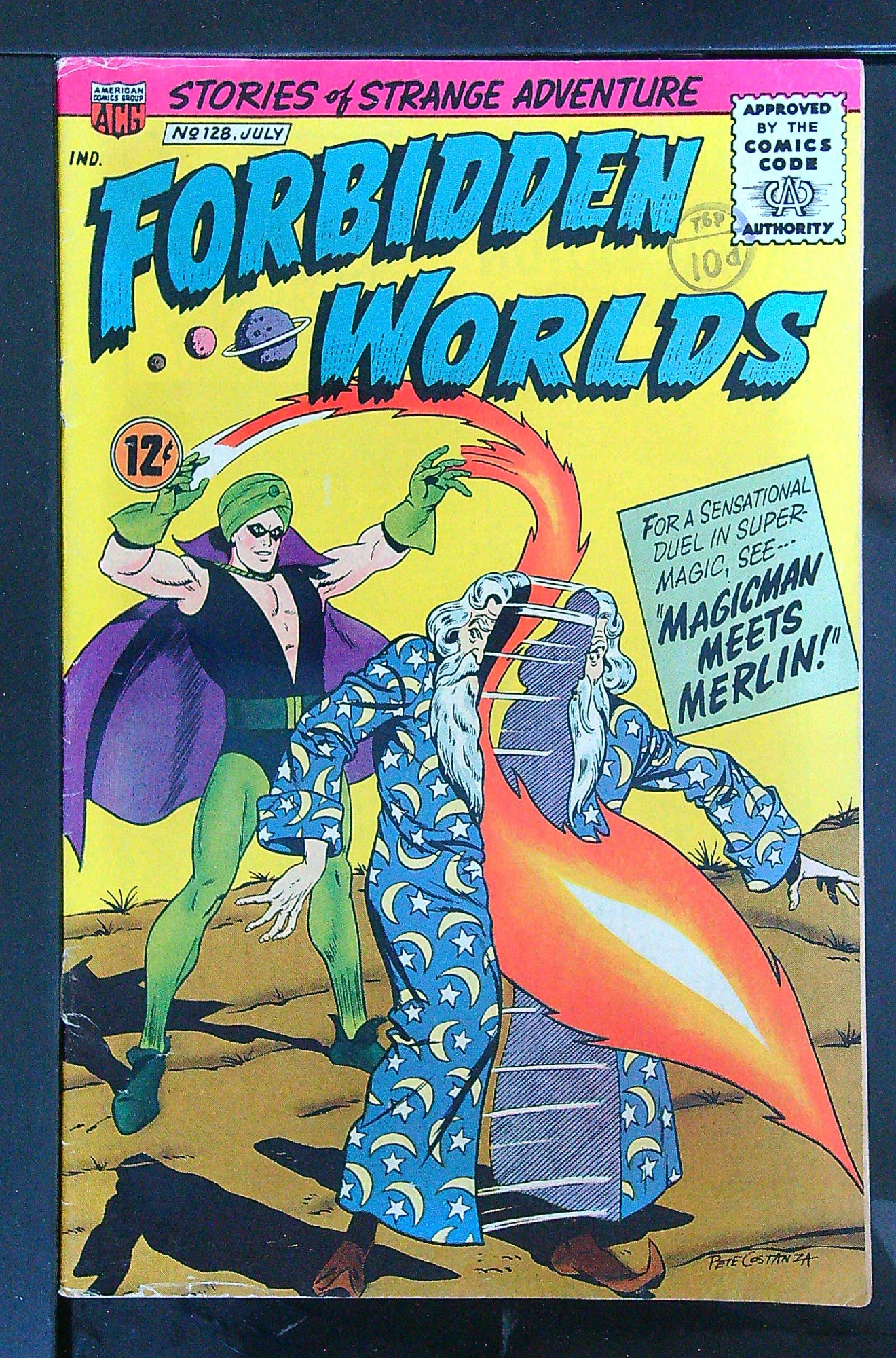 ACTUAL SCAN OF COMIC!<br>Distribution Stamp on Cover - See Scan Cover of Forbidden Worlds (Vol 1) #128. One of 250,000 Vintage American Comics on sale from Krypton!