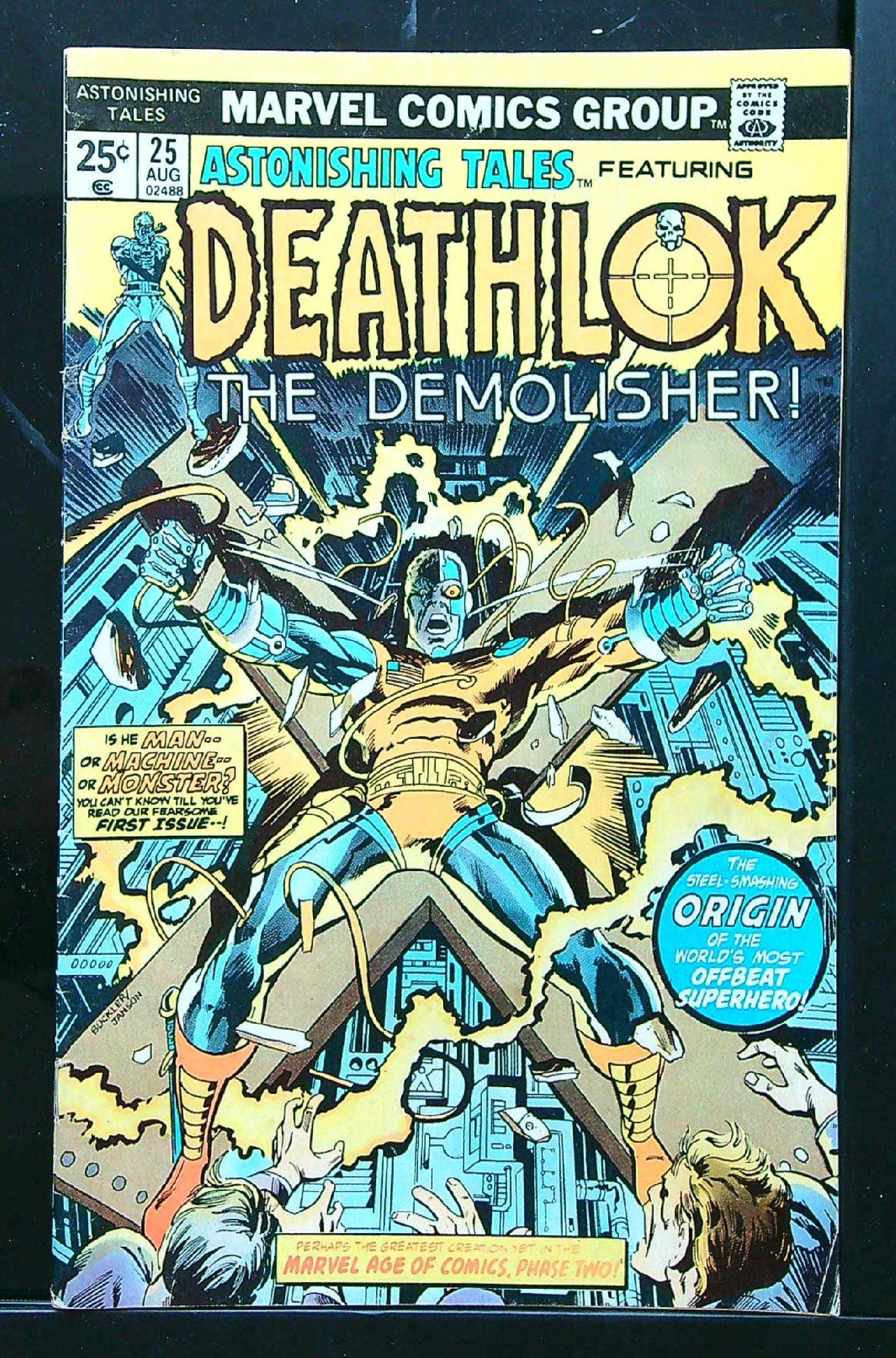 1st Deathlok<br>ACTUAL SCAN OF COMIC!<br>Faded Cover - See Scan Cover of Astonishing Tales (Vol 1) #25. One of 250,000 Vintage American Comics on sale from Krypton!