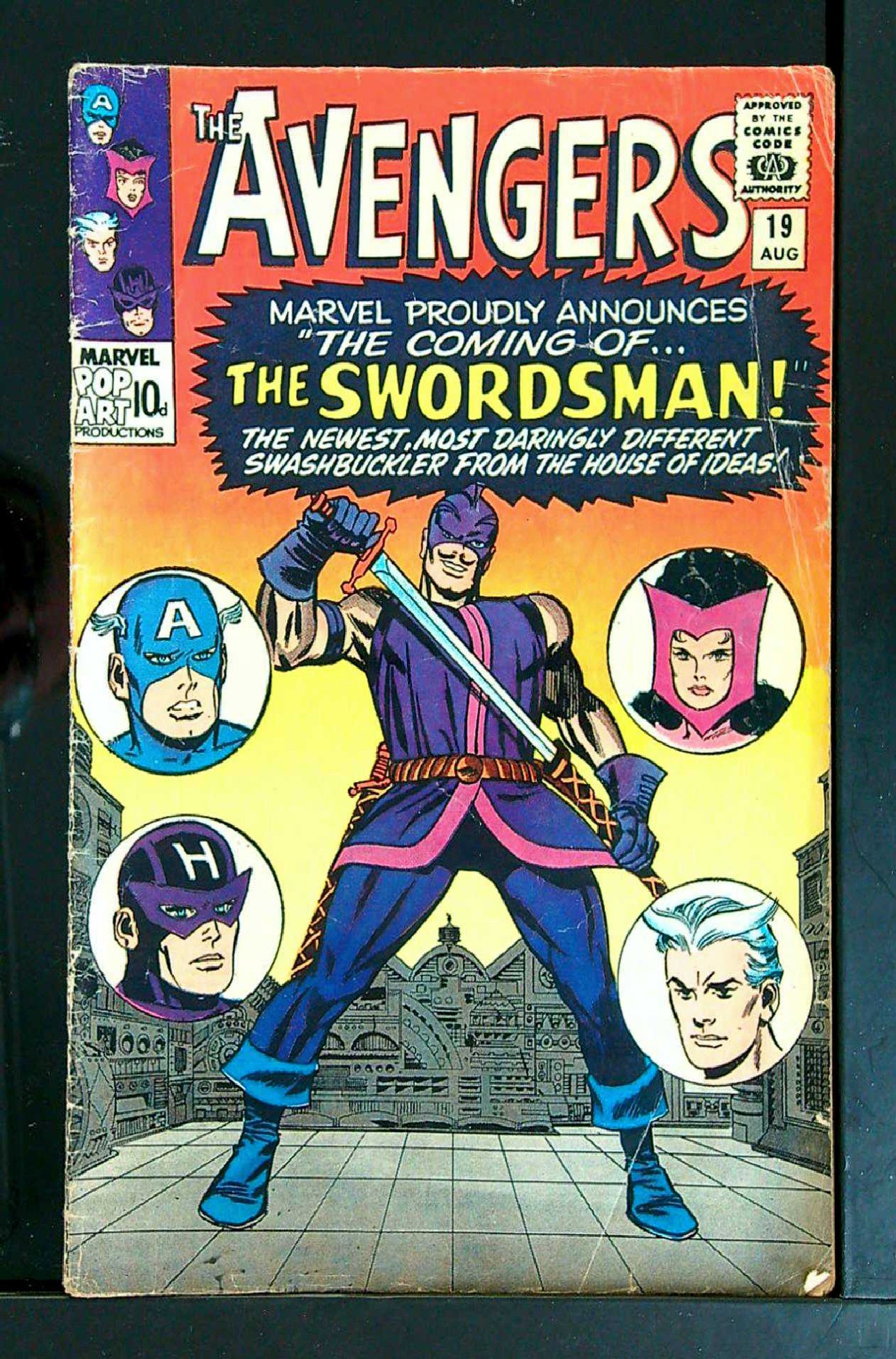 1st Swordsman<br>ACTUAL SCAN OF COMIC!<br> Cover of Avengers (Vol 1) #19. One of 250,000 Vintage American Comics on sale from Krypton!