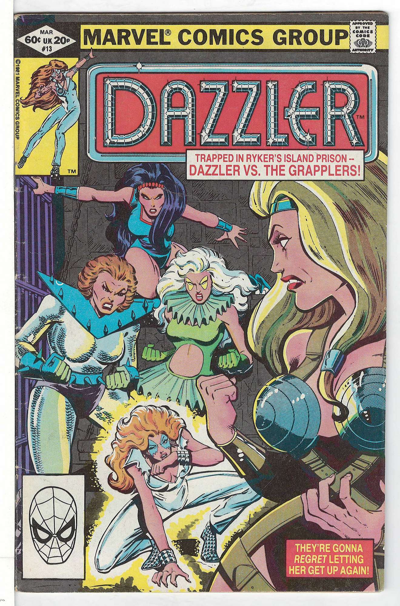 ACTUAL SCAN OF COMIC!<br> Cover of Dazzler (Vol 1) #13. One of 250,000 Vintage American Comics on sale from Krypton!